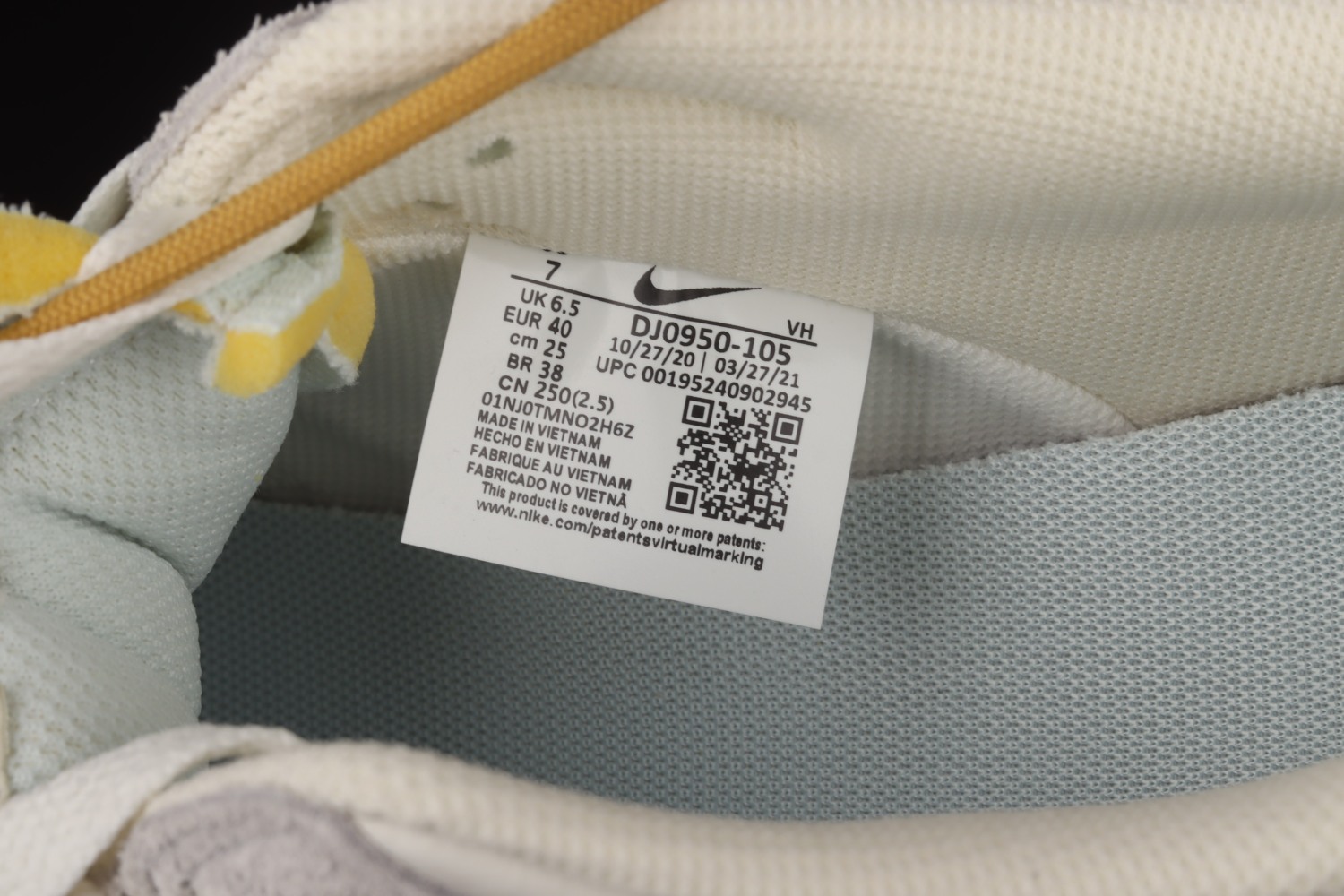 Nike Dunk Low Off-White Lot 37  DJ0950-105