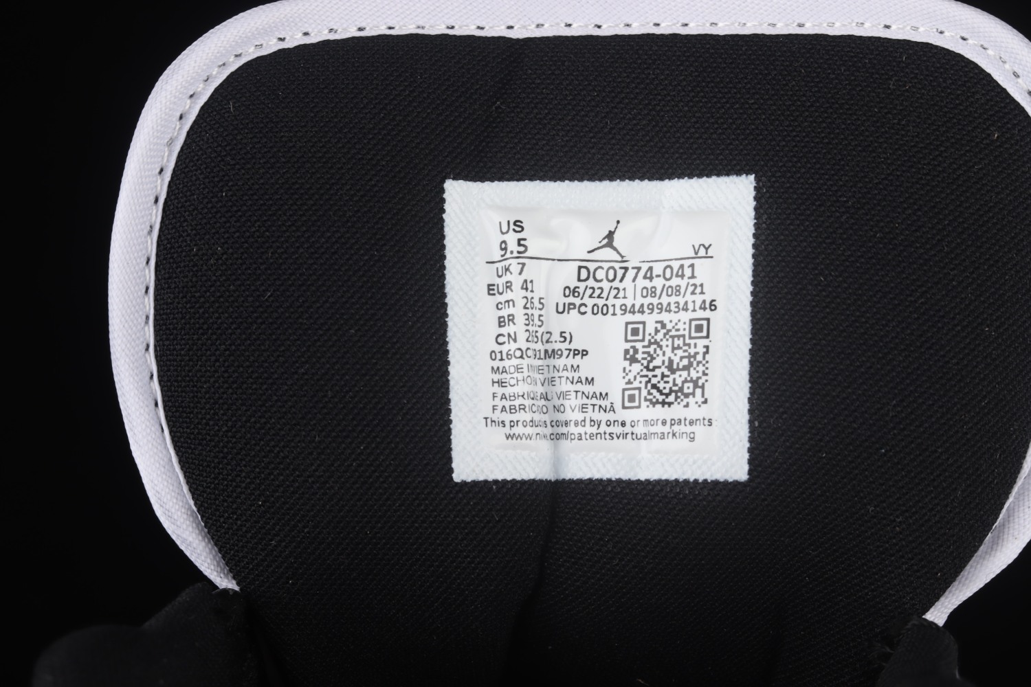 Jordan 1 Low Black University Blue White (W) DC0774-041