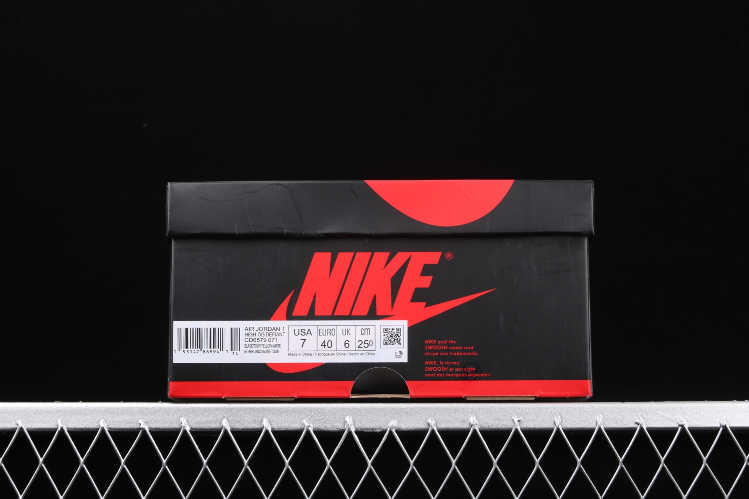 Jordan 1 Retro High Defiant White Black Gym Red CD6579-071