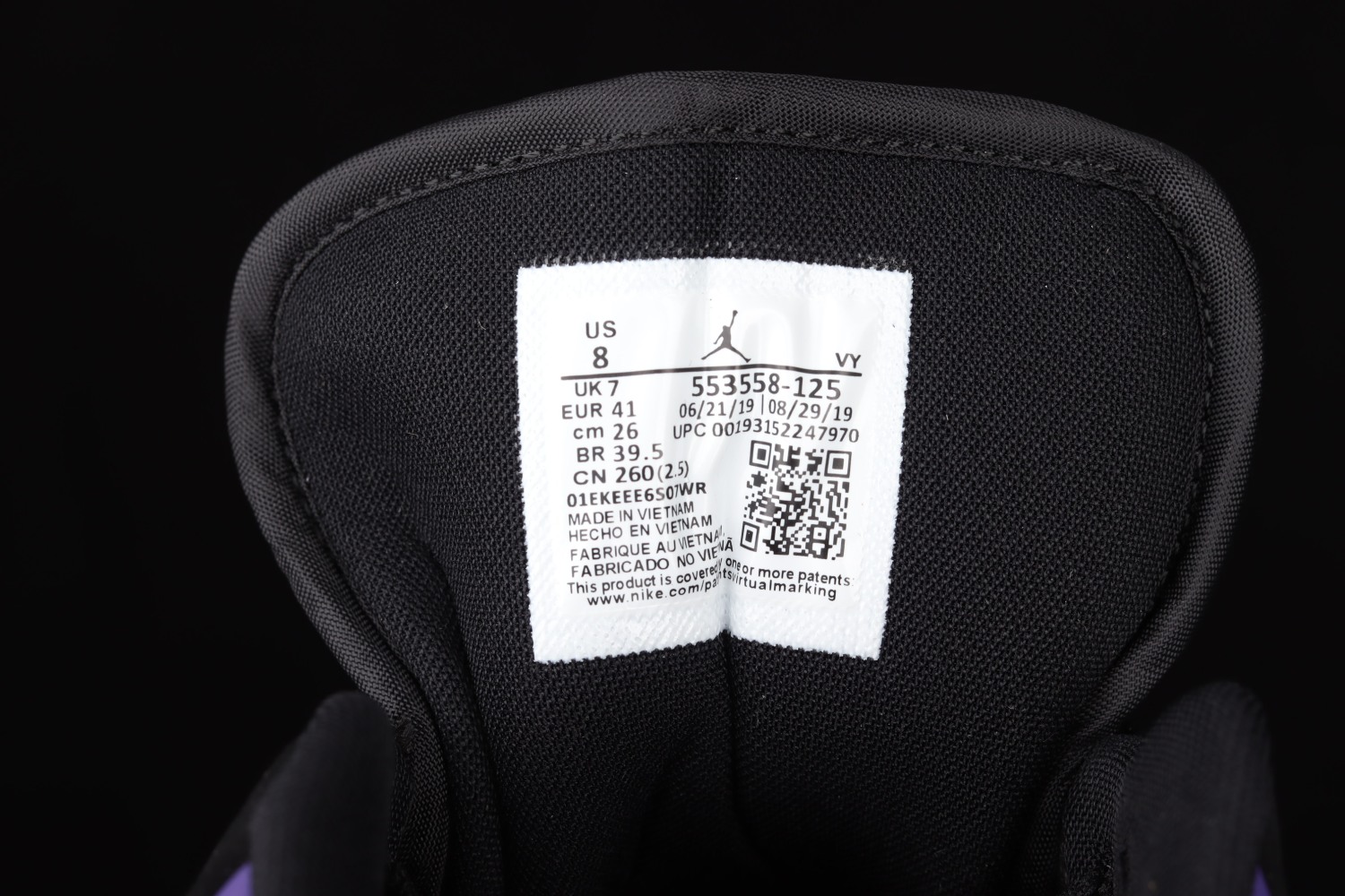 Jordan 1 Low Court Purple 553558-125