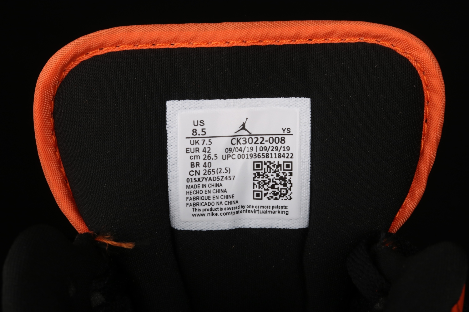 Jordan 1 Low SE Black Turf Orange CK3022-008