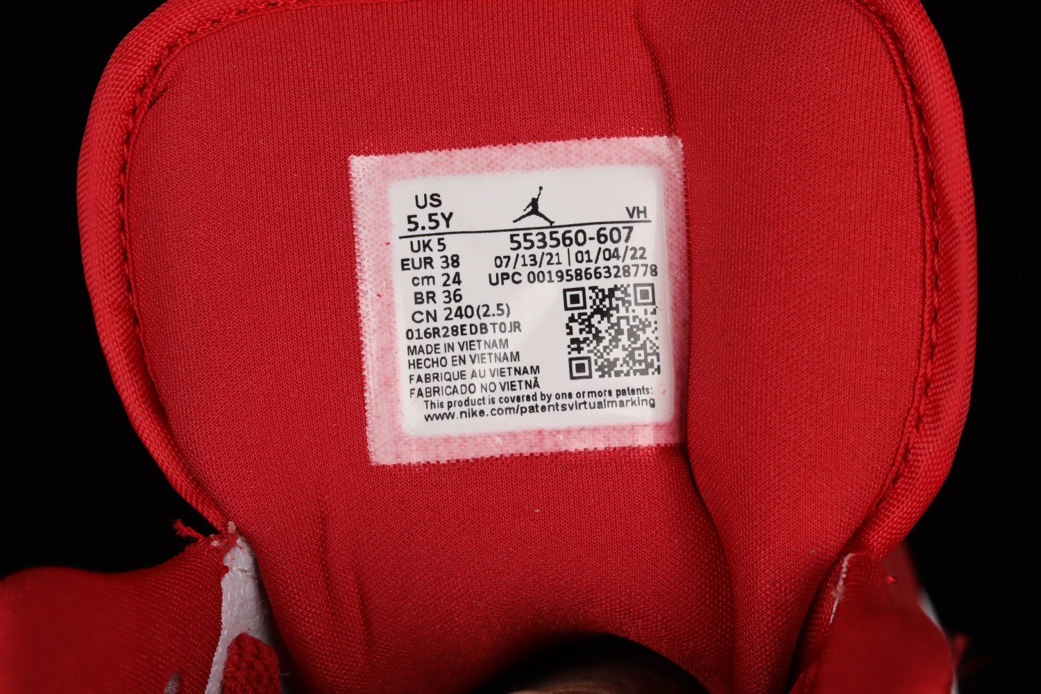 Jordan 1 Low Cardinal Red (GS) 553560-607