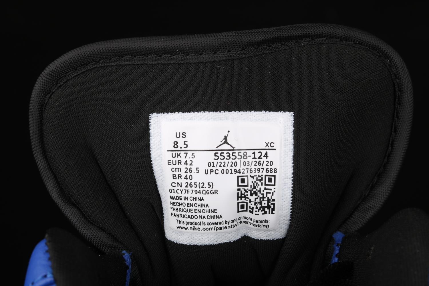 Jordan 1 Low Game Royal 553558-124
