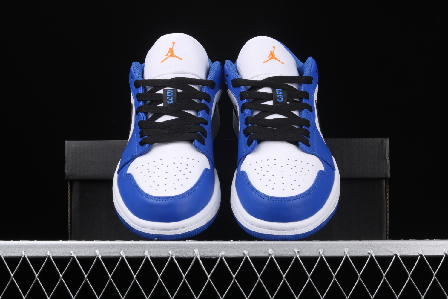 Jordan 1 Low Hyper Royal Orange Peel 553558-401