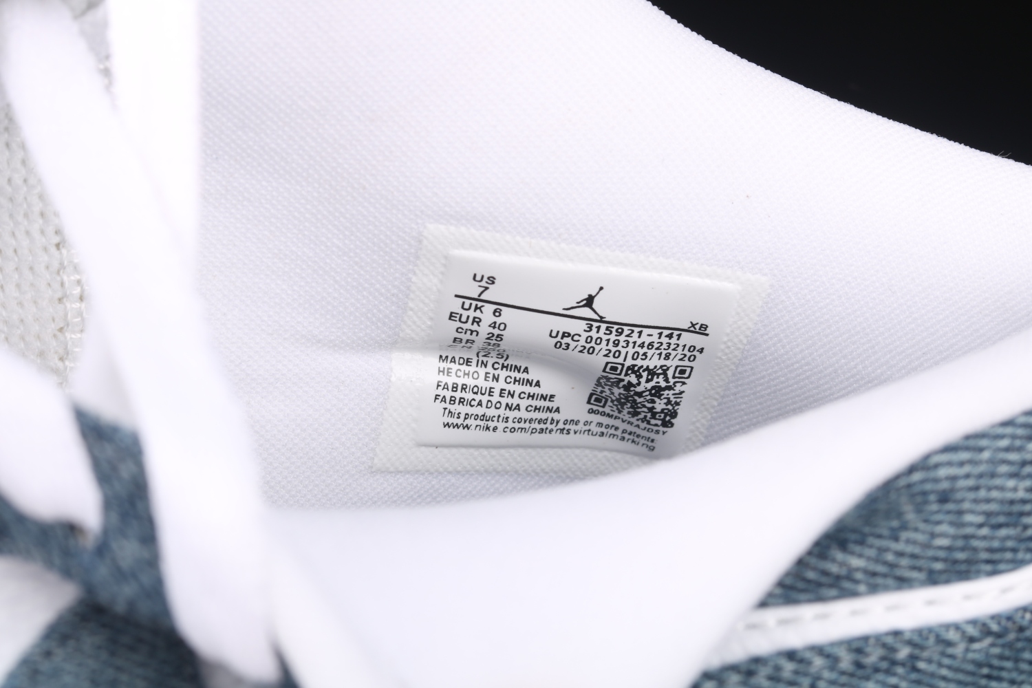 Jordan 1 Retro Low Canvas White Denim (W) 315921-141