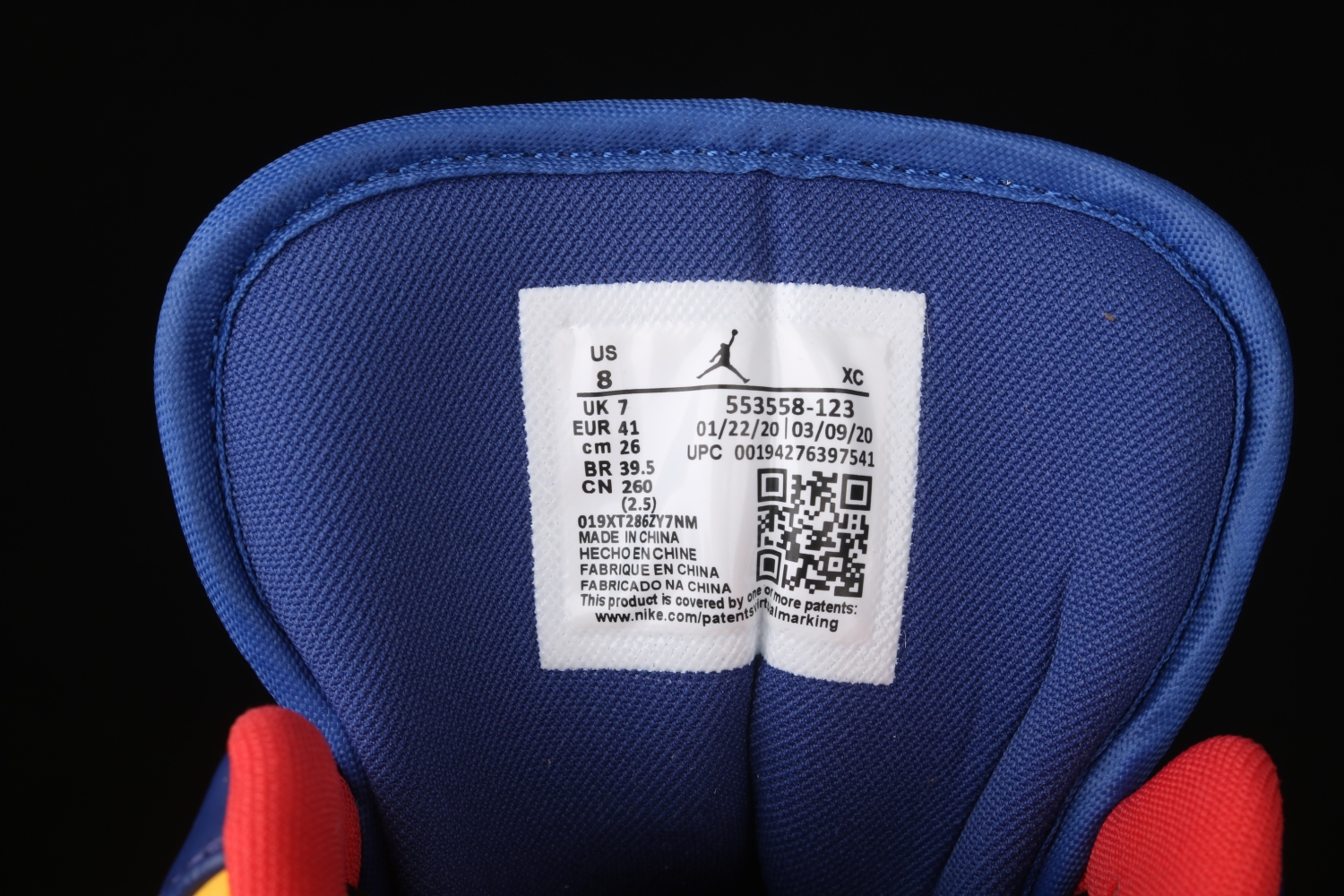 Jordan 1 Low Royal Yellow  553558-123