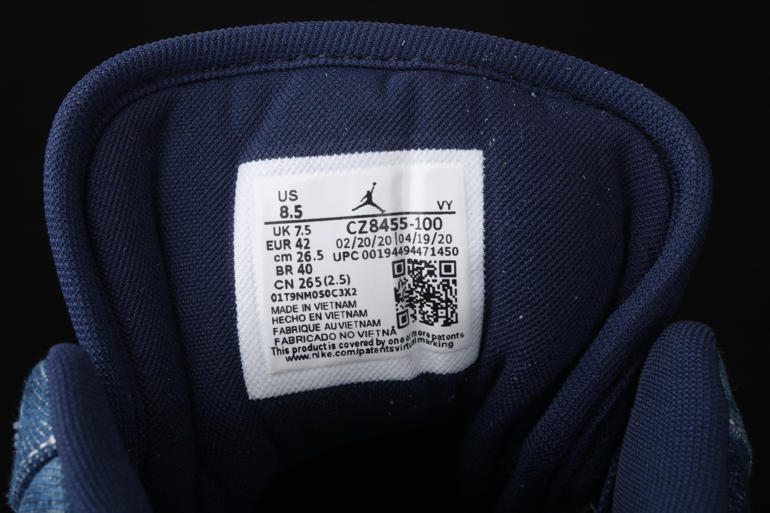 Jordan 1 Low Washed Denim  CZ8455-100