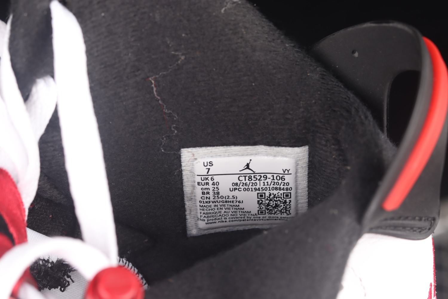 Jordan 6 RetroCarmine (2021) CT8529-106