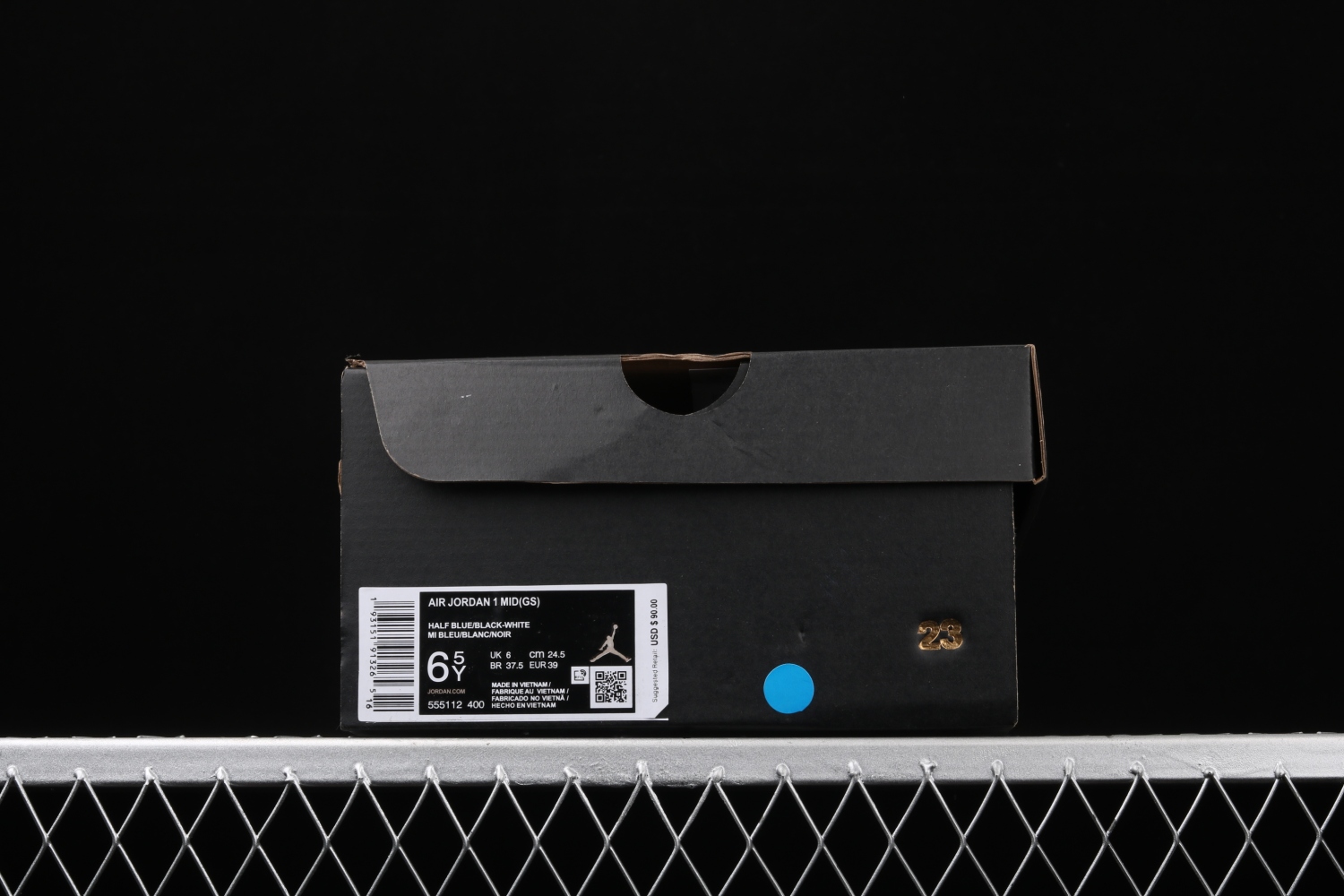 Jordan 1 Mid Half Blue Polka Dot Swoosh (GS) 555112-400