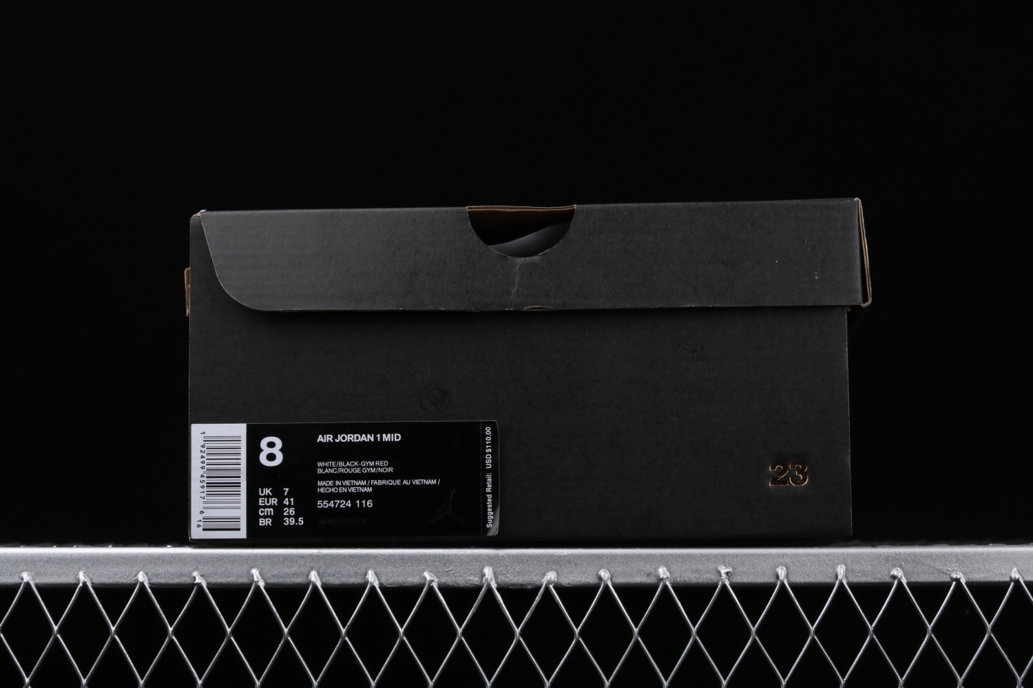 Jordan 1 Mid White Black Gym Red 554724-116