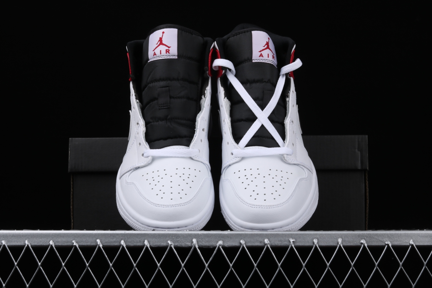 Jordan 1 Mid White Black Gym Red 554724-116