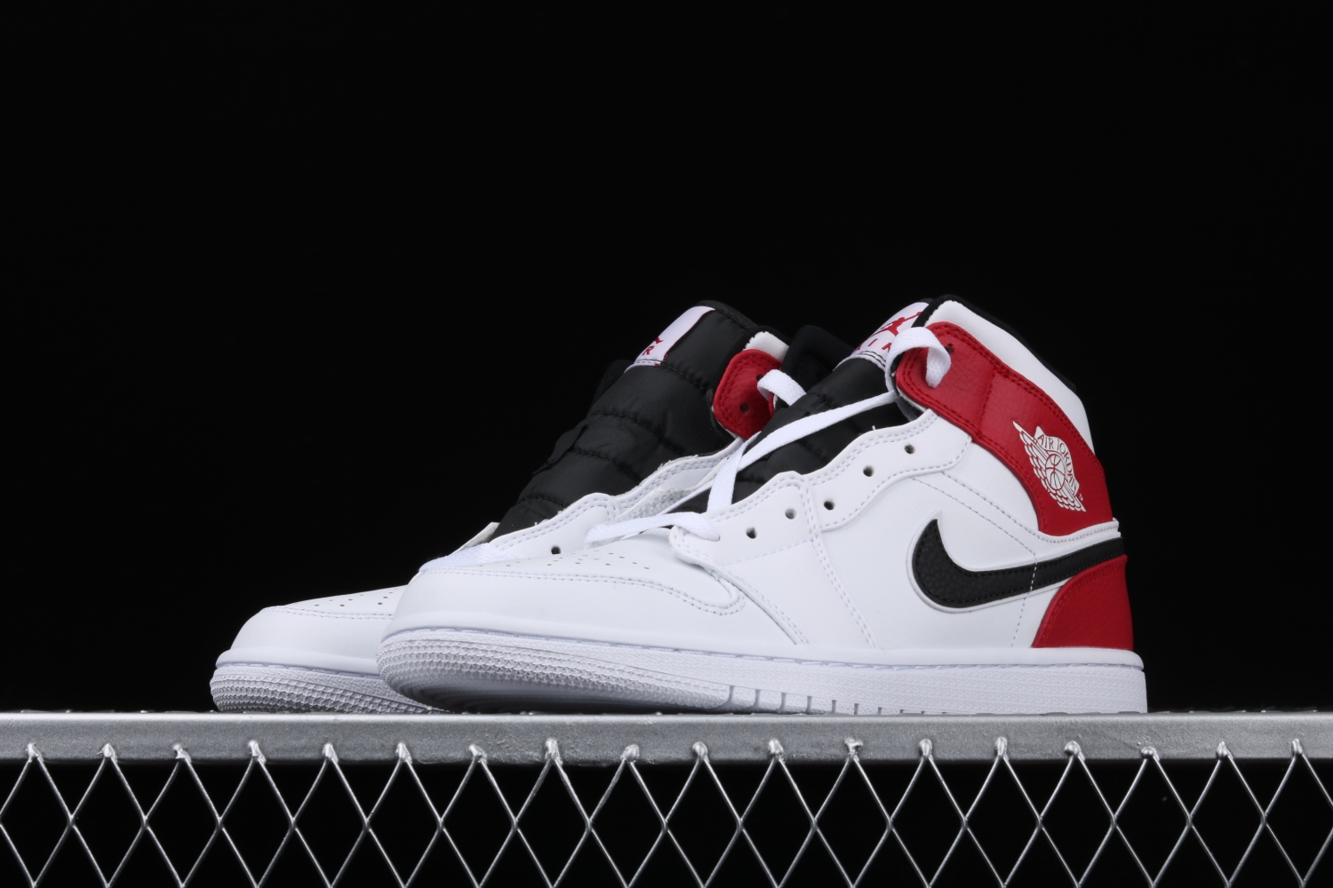 Jordan 1 Mid White Black Gym Red 554724-116