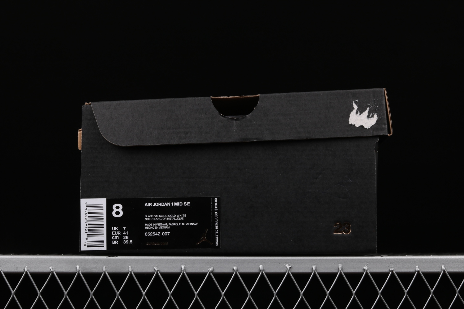 Jordan 1 MidPatent Black White Gold 852542-007