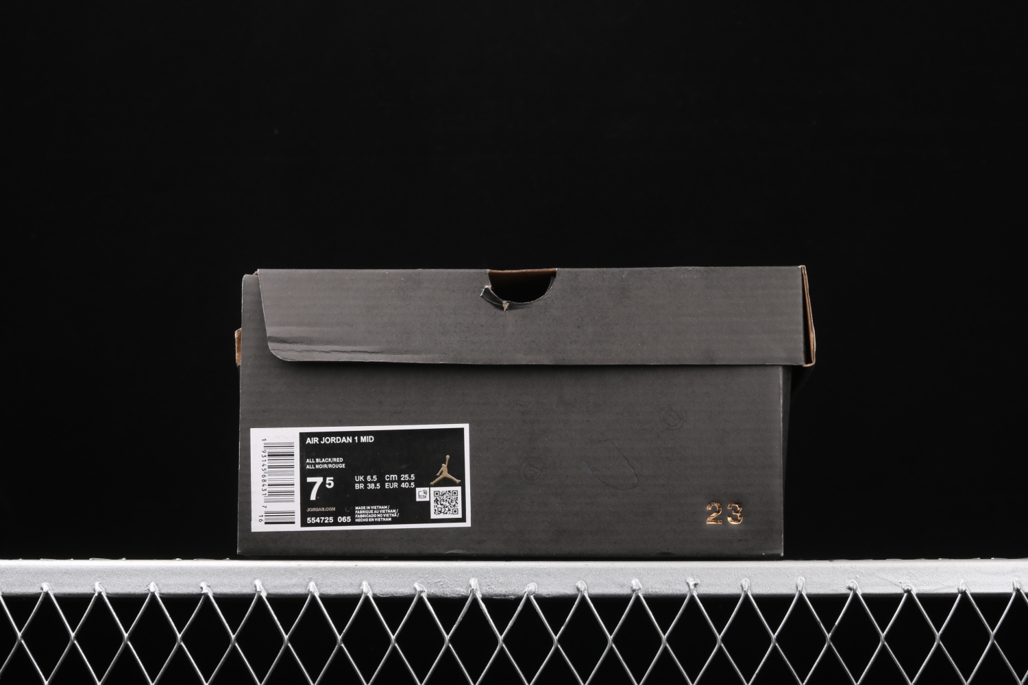 Jordan 1 Mid Multi-Color Swoosh Black (GS) 554725-065