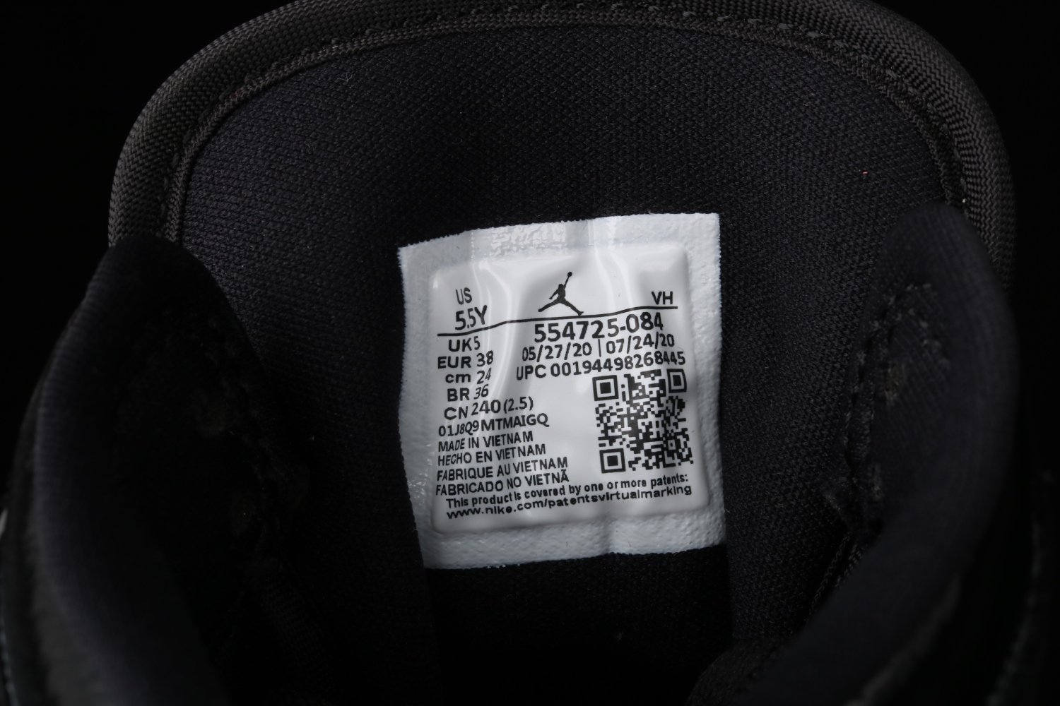 Jordan 1 Mid Black Racer Blue White (GS) 554725-084