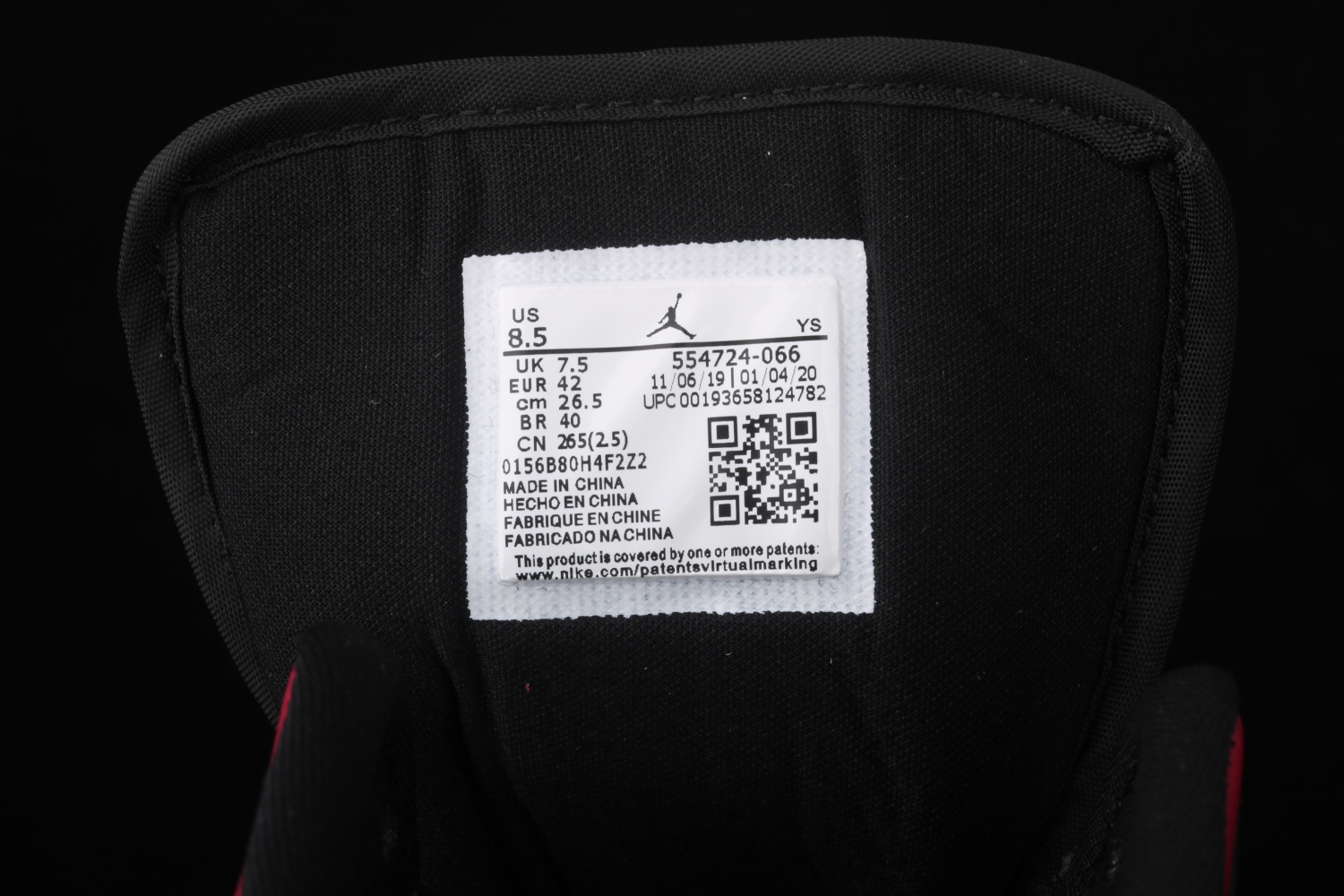 Jordan 1 Mid Bred Toe 554724-066