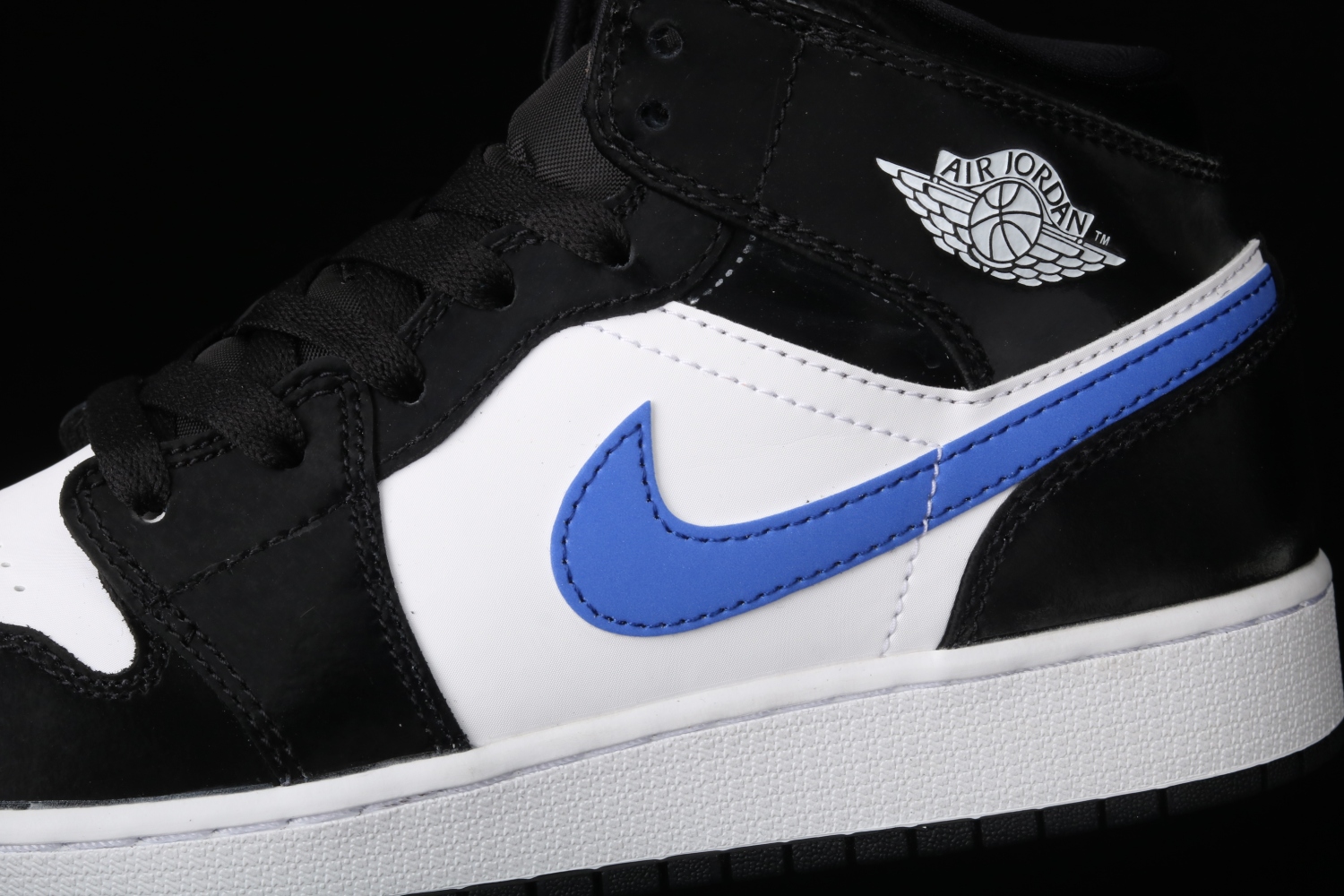 Jordan 1 Mid Black Racer Blue White (GS) 554725-084