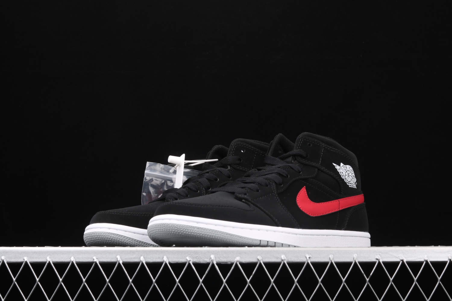 Jordan 1 Mid Multi-Color Swoosh Black (GS) 554725-065