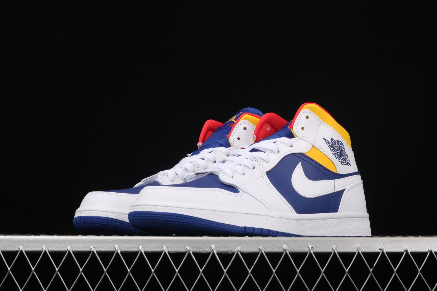 Jordan 1 Mid Royal Blue Laser Orange 554724-131