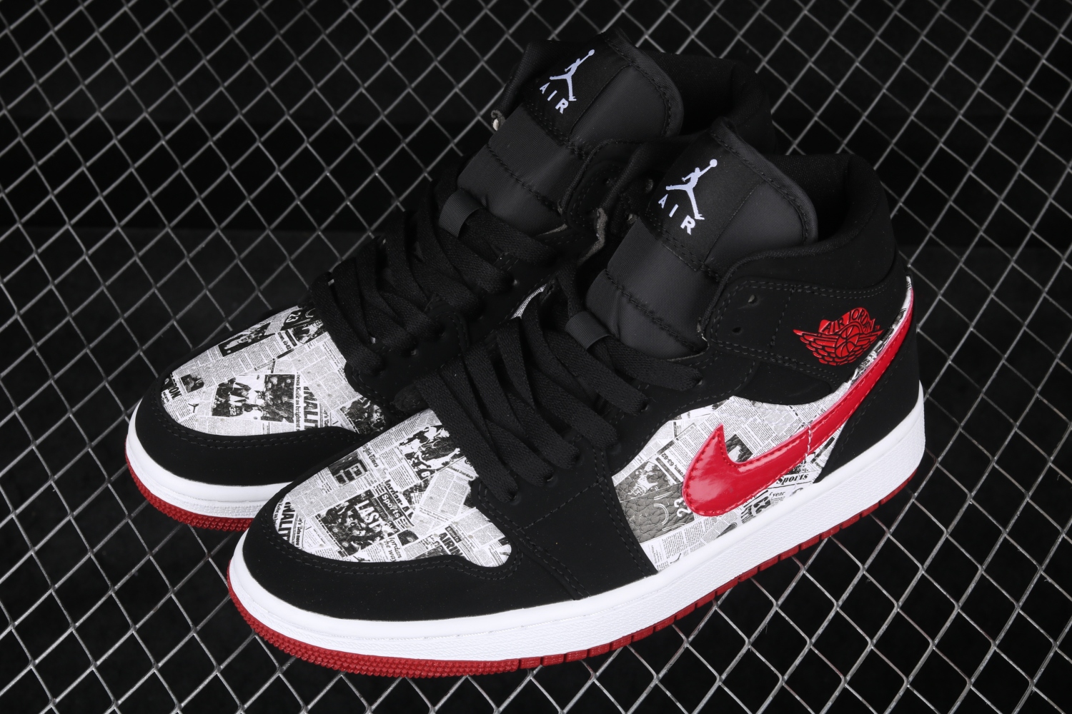 Jordan 1 Mid Newspaper Air Times 852542-061