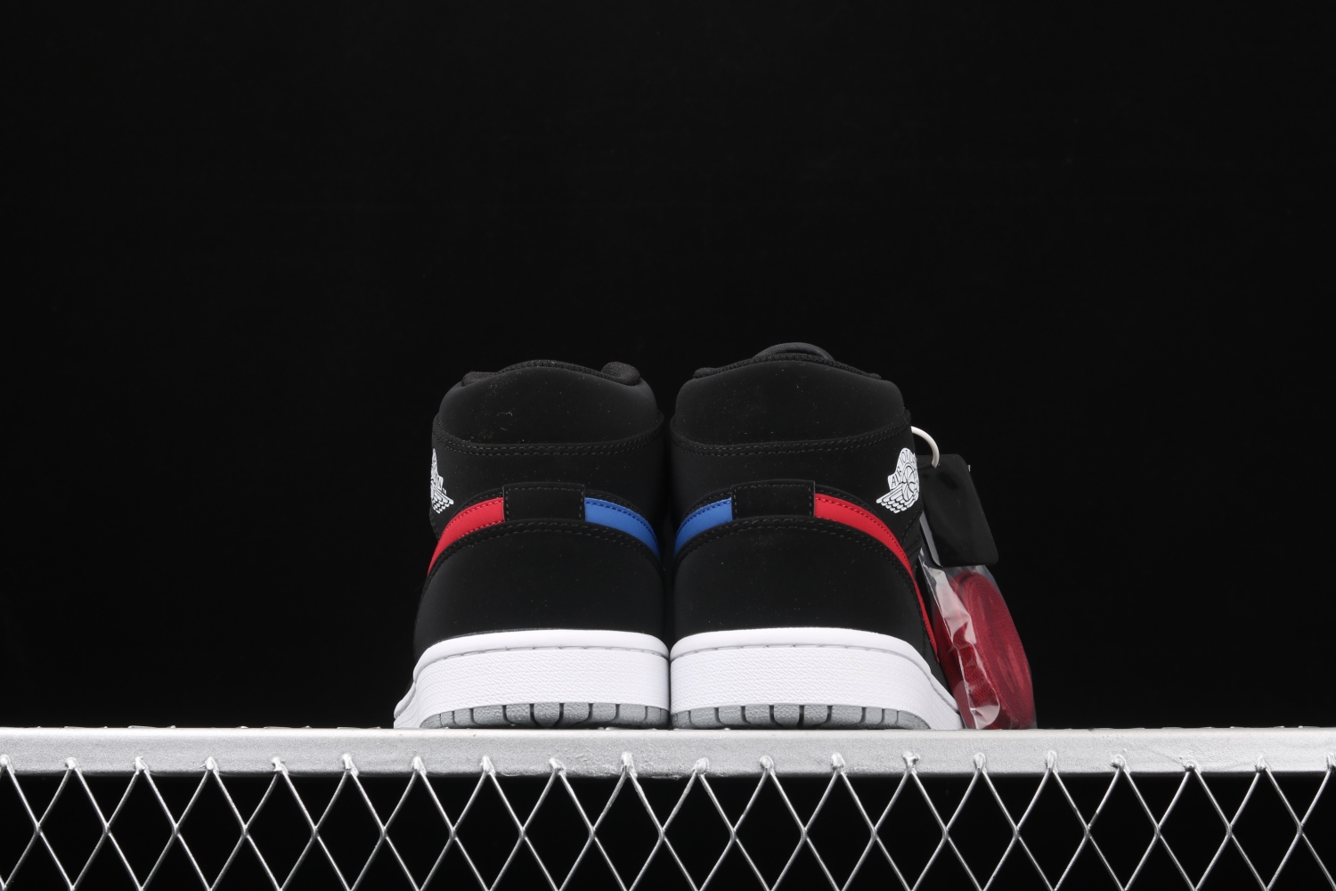 Jordan 1 Mid Multi-Color Swoosh Black (GS) 554725-065