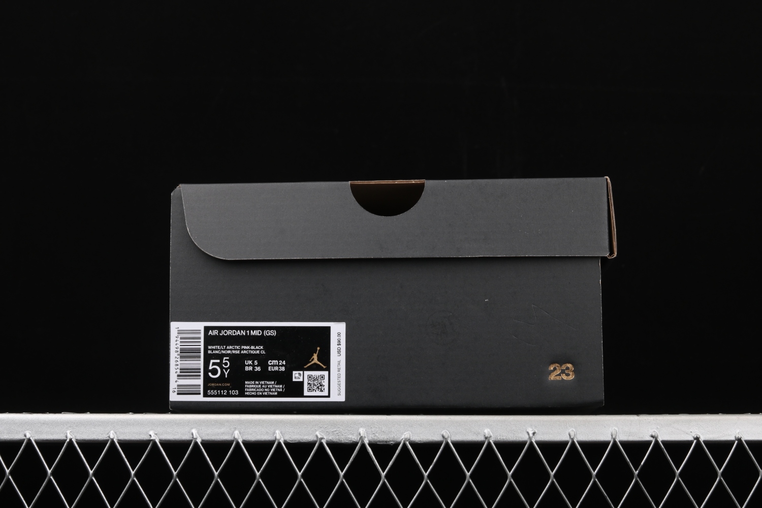 Jordan 1 Mid White Black Light Arctic Pink (GS)  555112-103