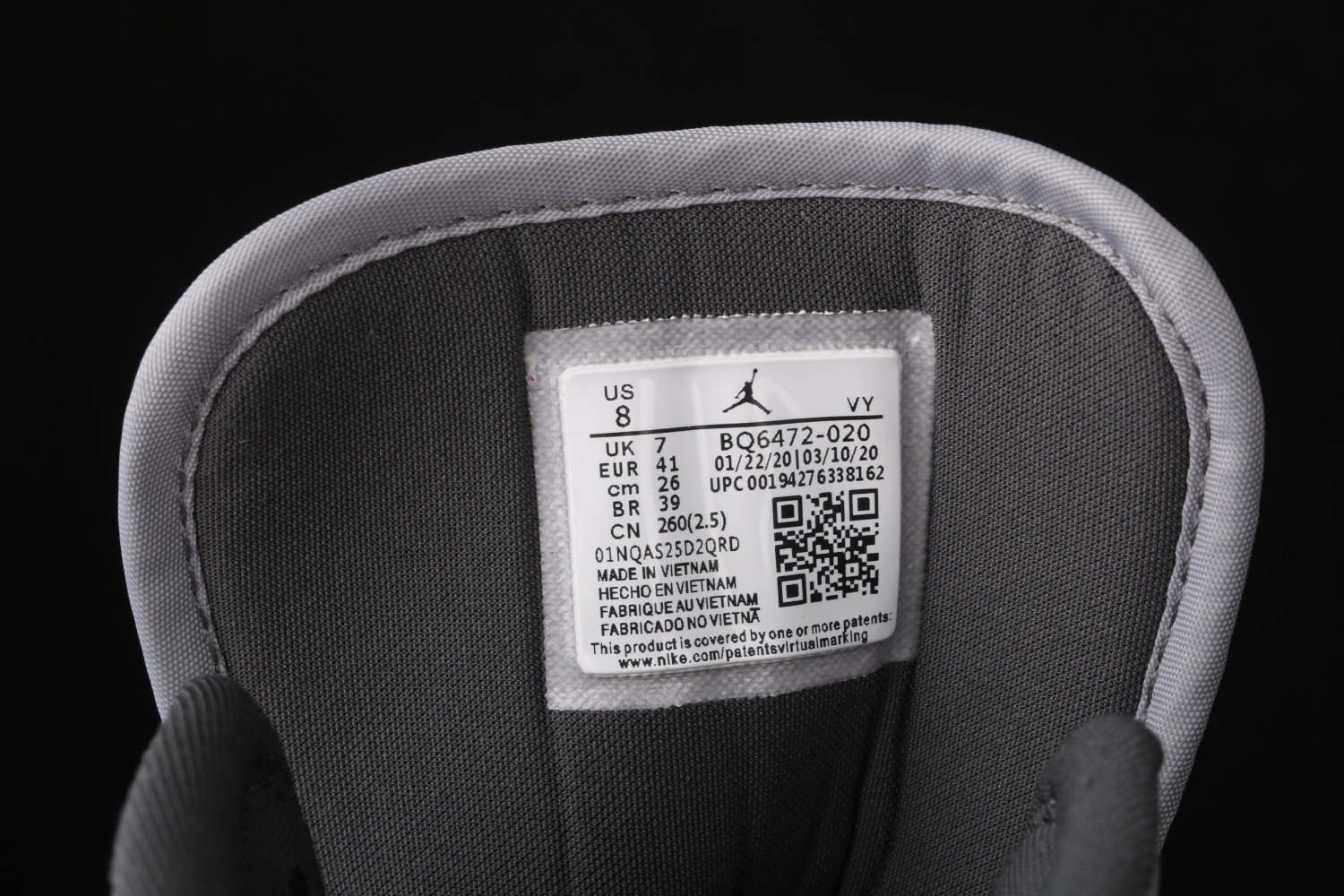 Jordan 1 Mid Grey Onyx (W) BQ6472-020