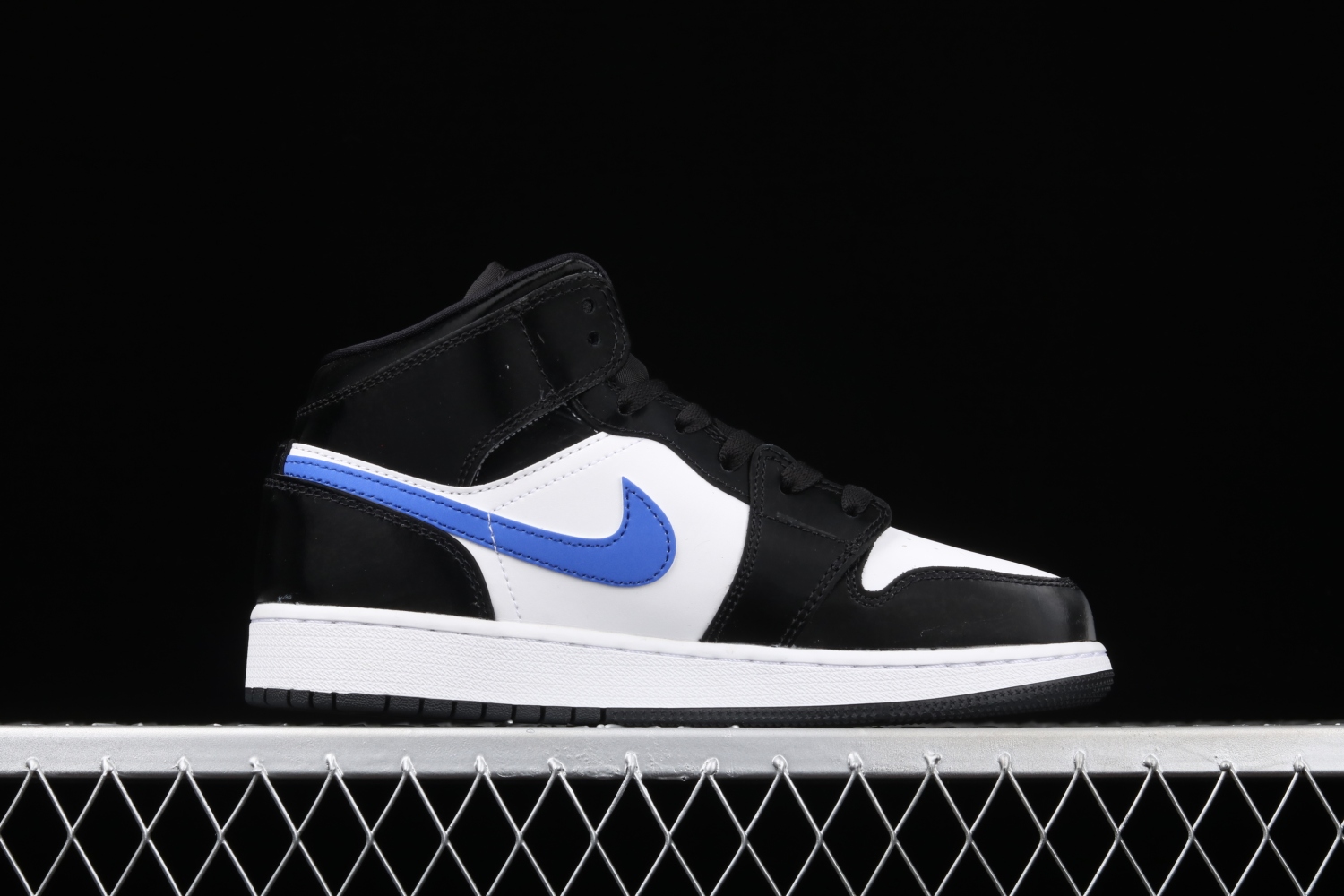 Jordan 1 Mid Black Racer Blue White (GS) 554725-084