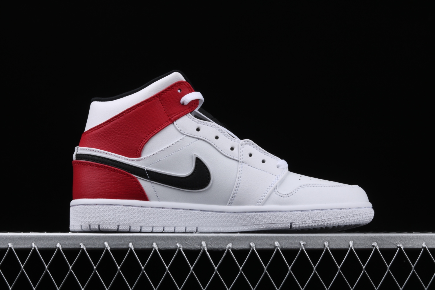 Jordan 1 Mid White Black Gym Red 554724-116