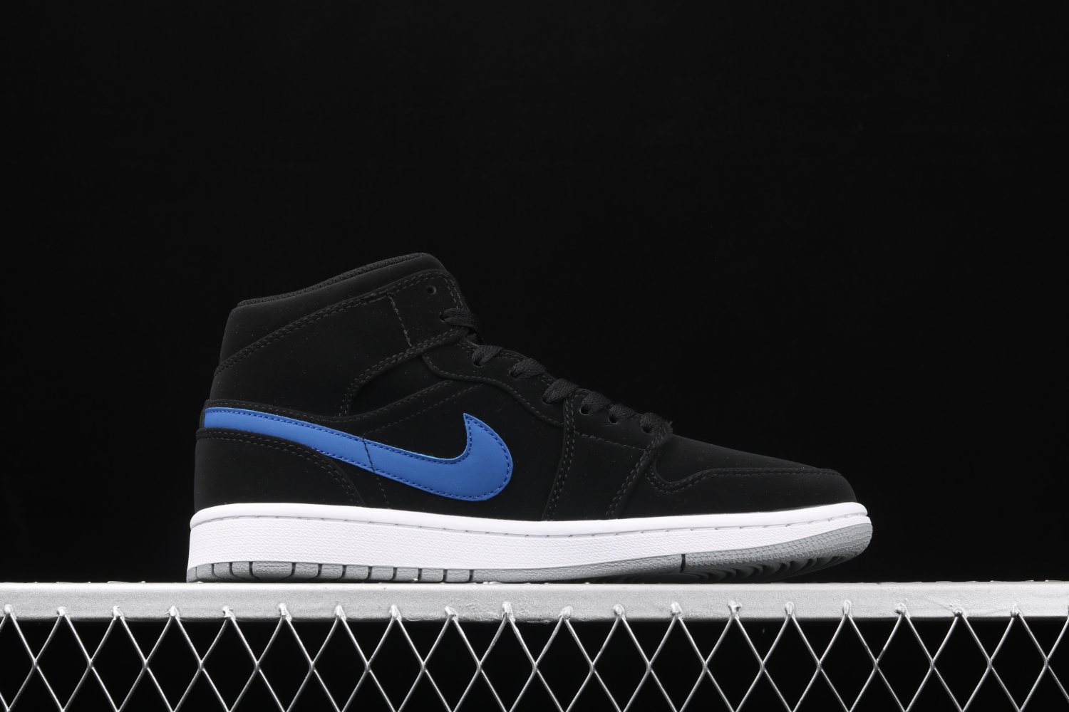 Jordan 1 Mid Multi-Color Swoosh Black (GS) 554725-065