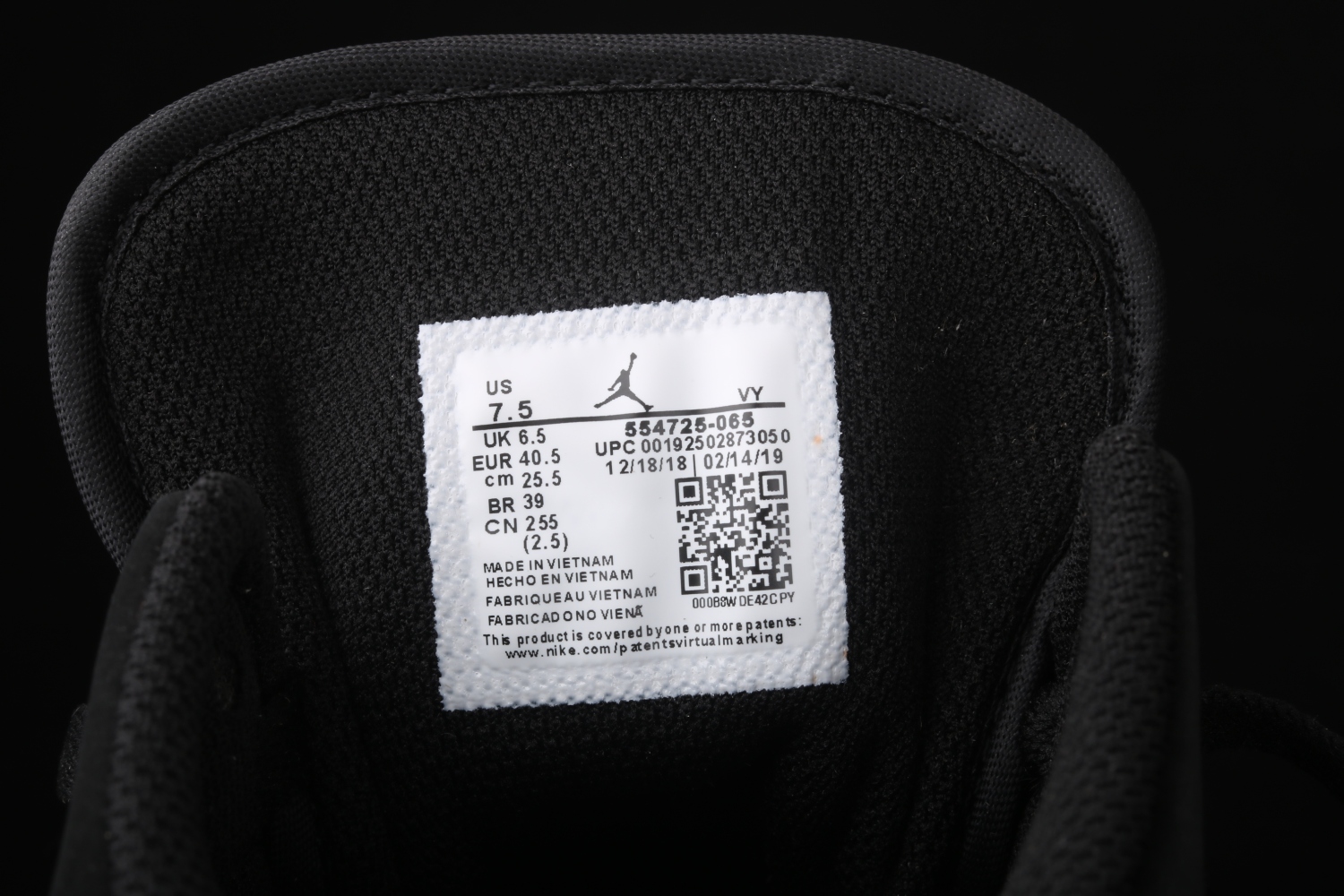 Jordan 1 Mid Multi-Color Swoosh Black (GS) 554725-065