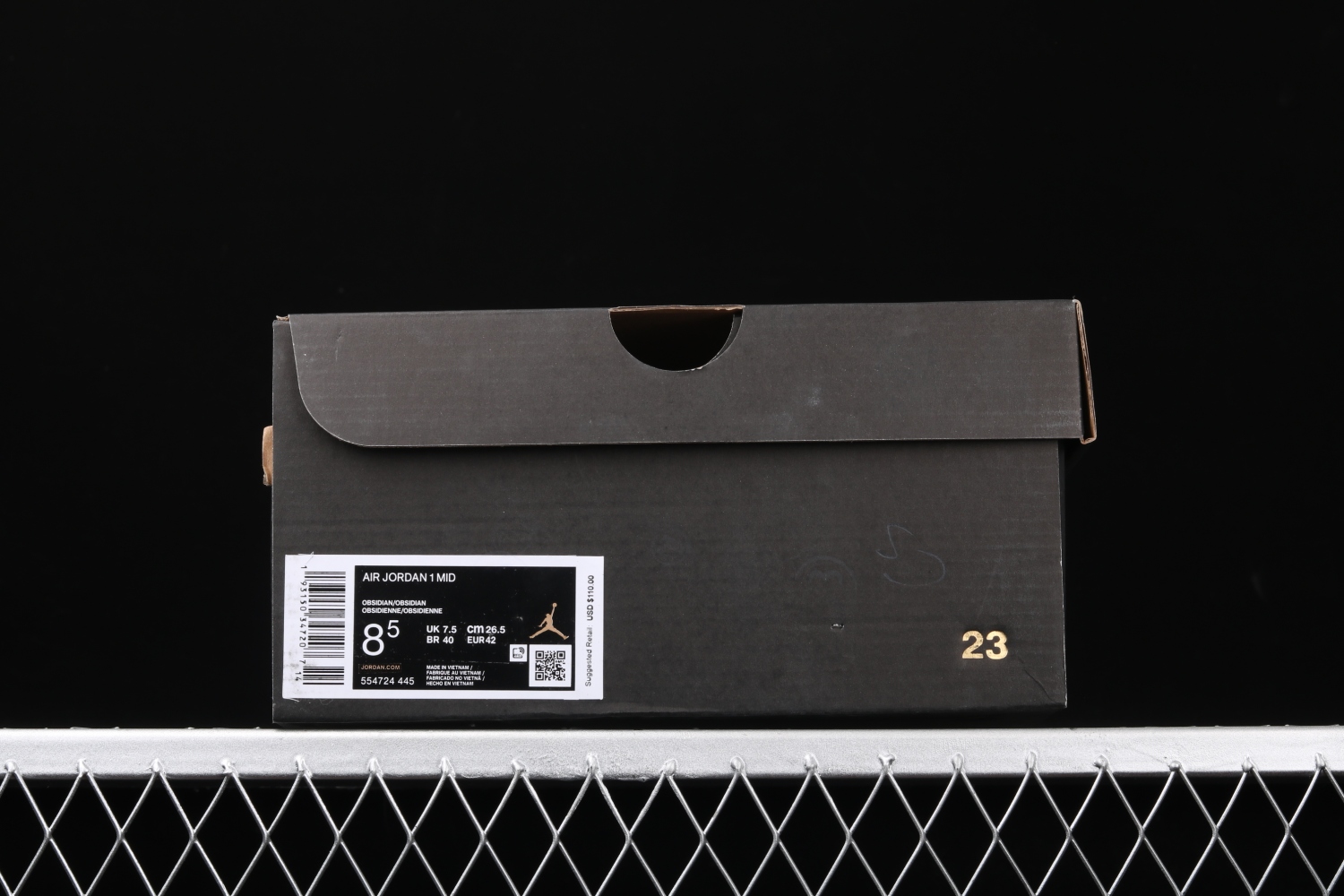 Jordan 1 Mid Obsidian Sanded Purple  554724-445