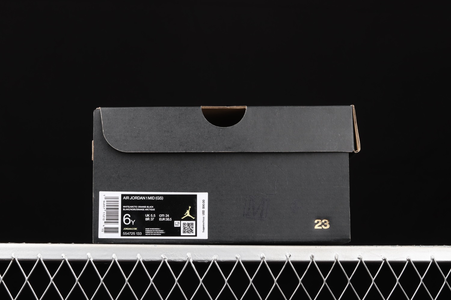 Jordan 1 Mid Arctic Orange Black Toe (GS) 554725-133