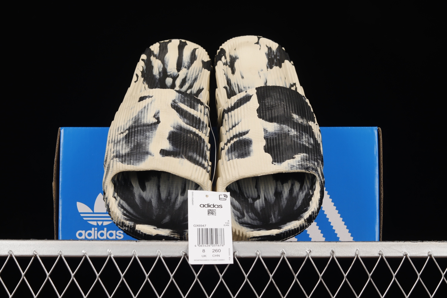 adidas Adilette 22 Slides Black Grey GX6947