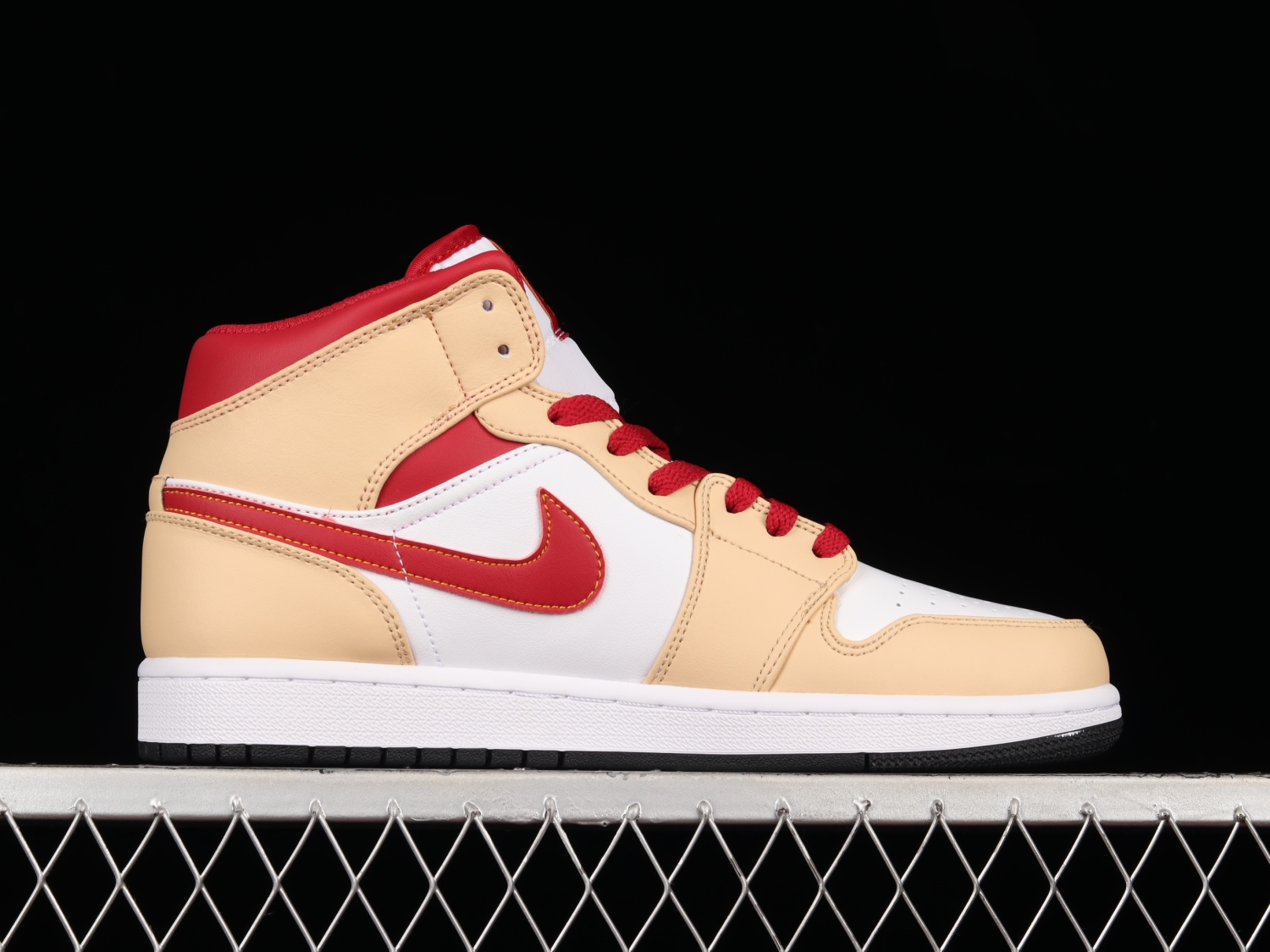 Jordan 1 Mid Light Curry Cardinal (GS) 554724-201