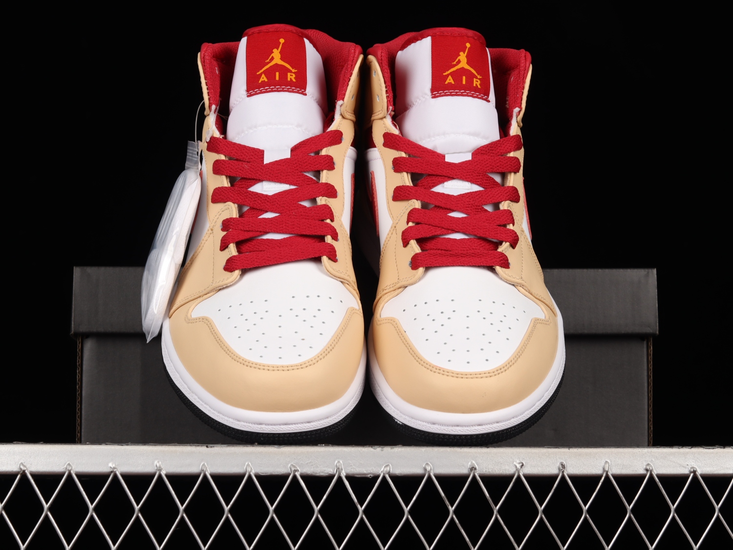 Jordan 1 Mid Light Curry Cardinal (GS) 554724-201