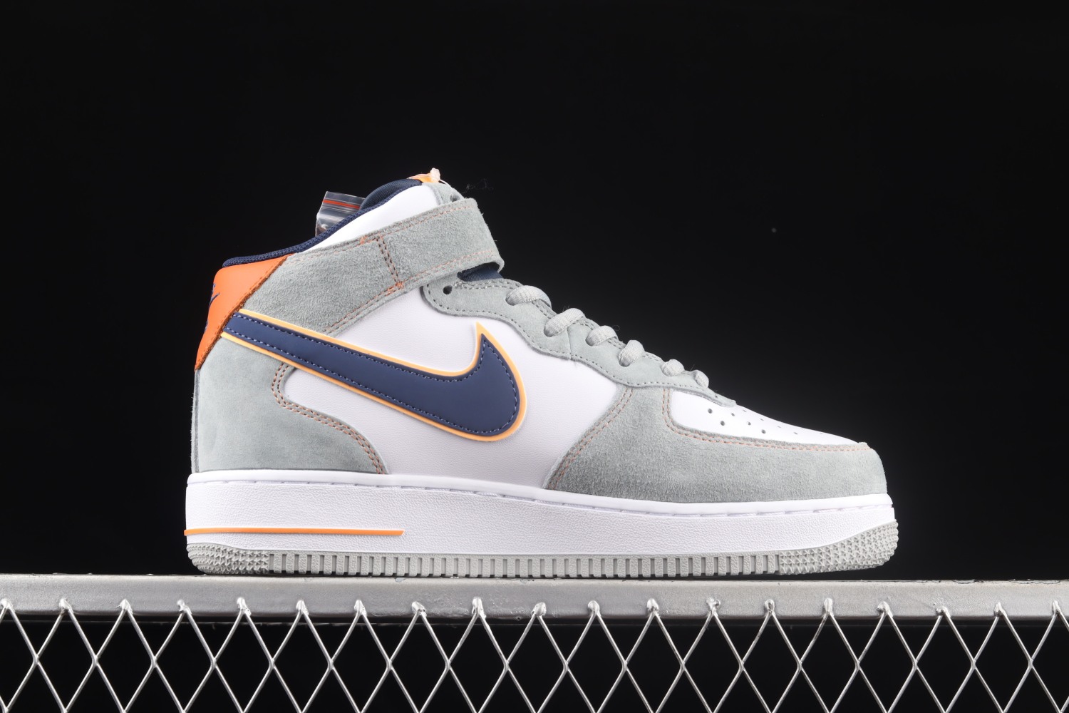 Nike Air Force 1 07 Mid Gray Orange Blue CQ5059-203
