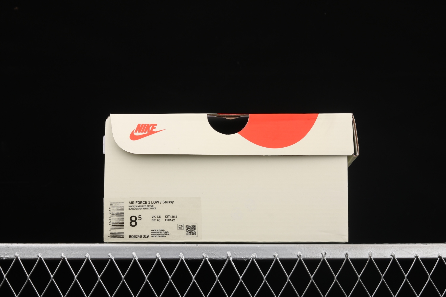 Stussy x Nike Air Force 1 Low White Silver Reflective BQ6246-019