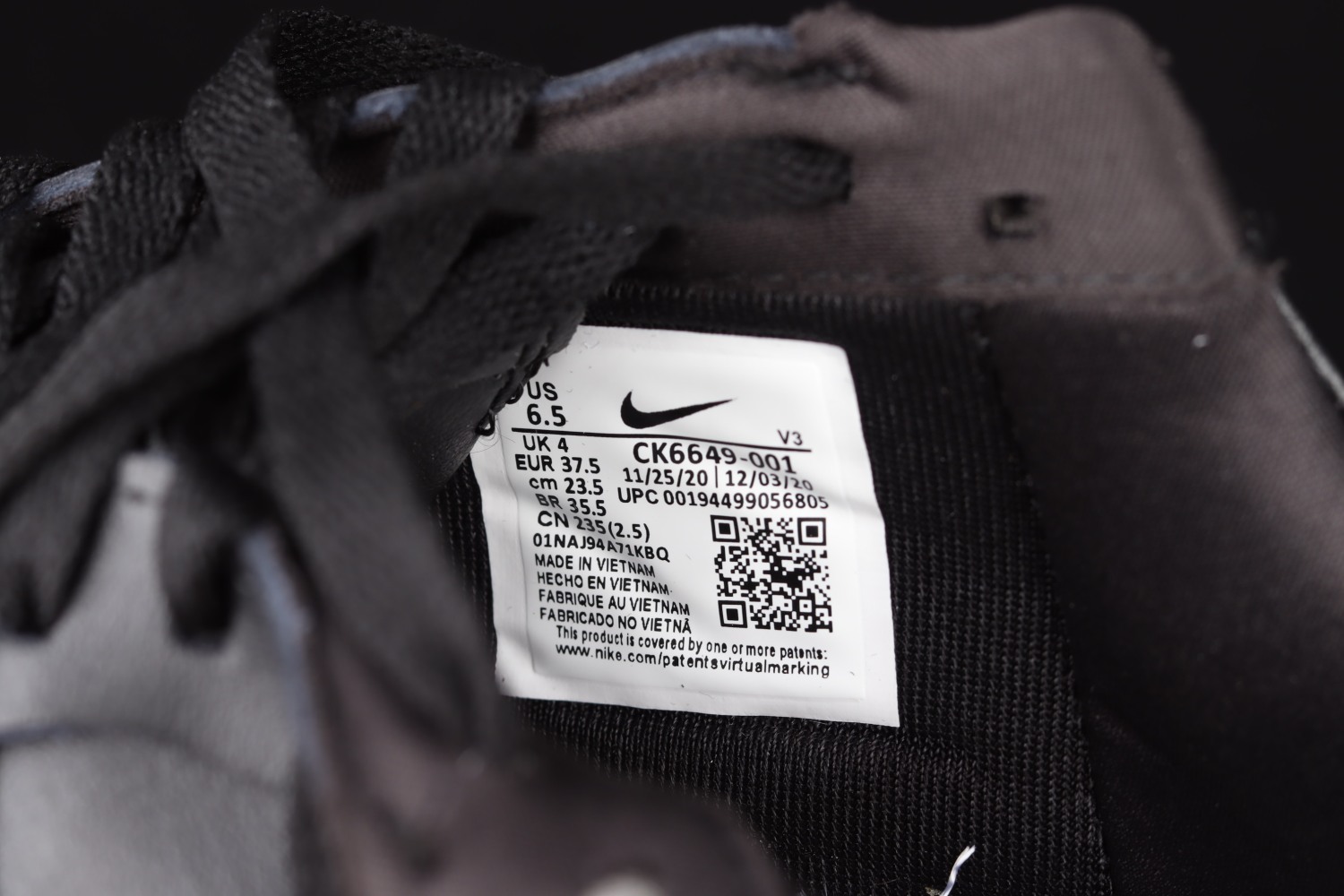 Nike Air Force 1 Pixel Black White (W) CK6649-001