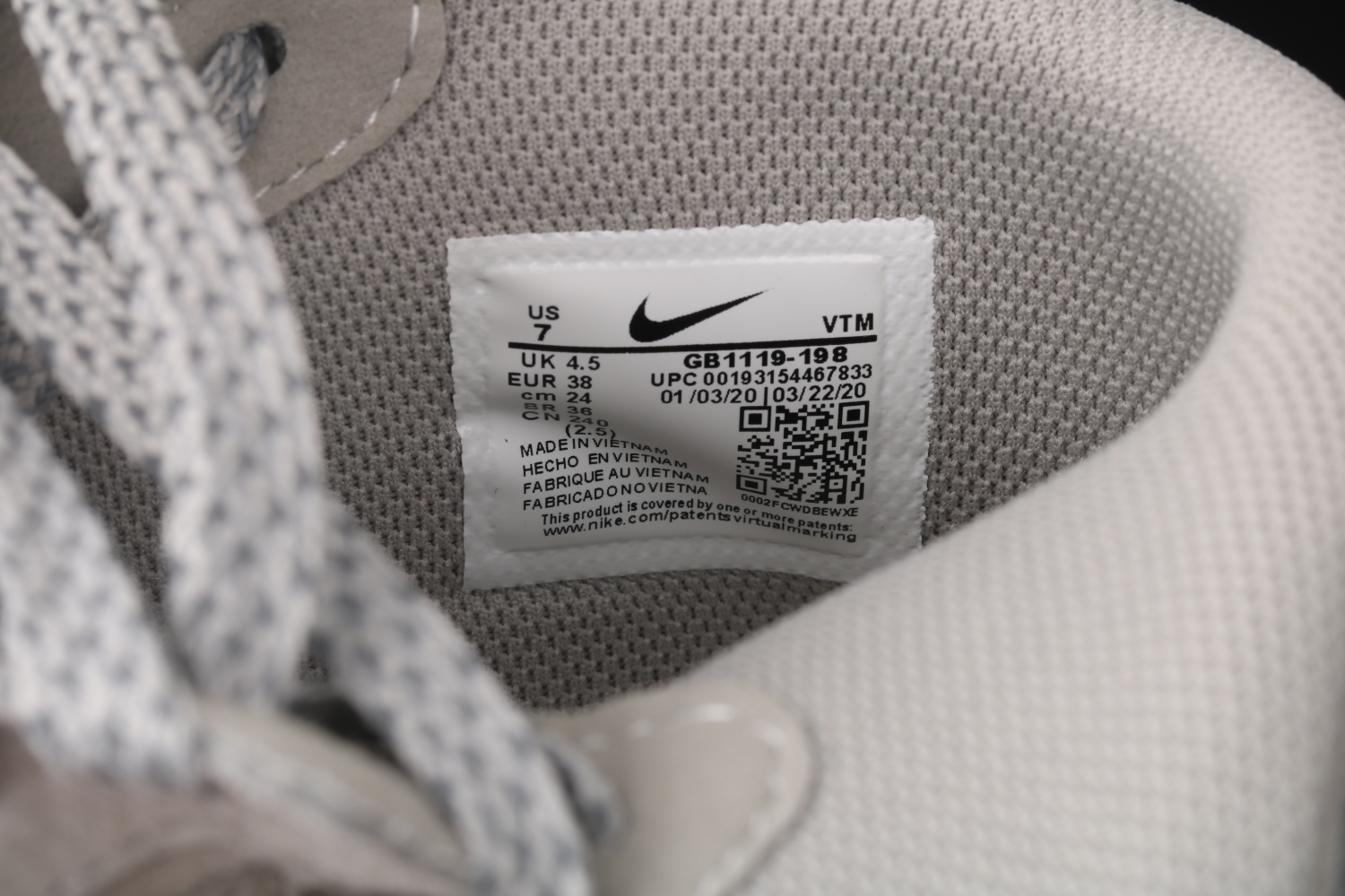 Nike Air Force 1 Mid x Reigning Champ Grey Shoes GB1119-198