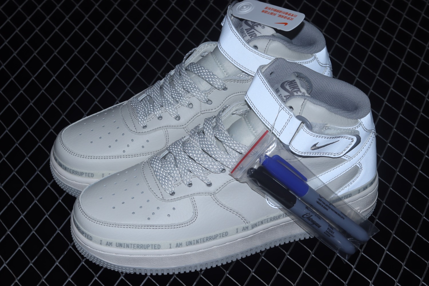Nike Air Force 1 ’07 Mid White Grey Pen For Sale NU3380-636