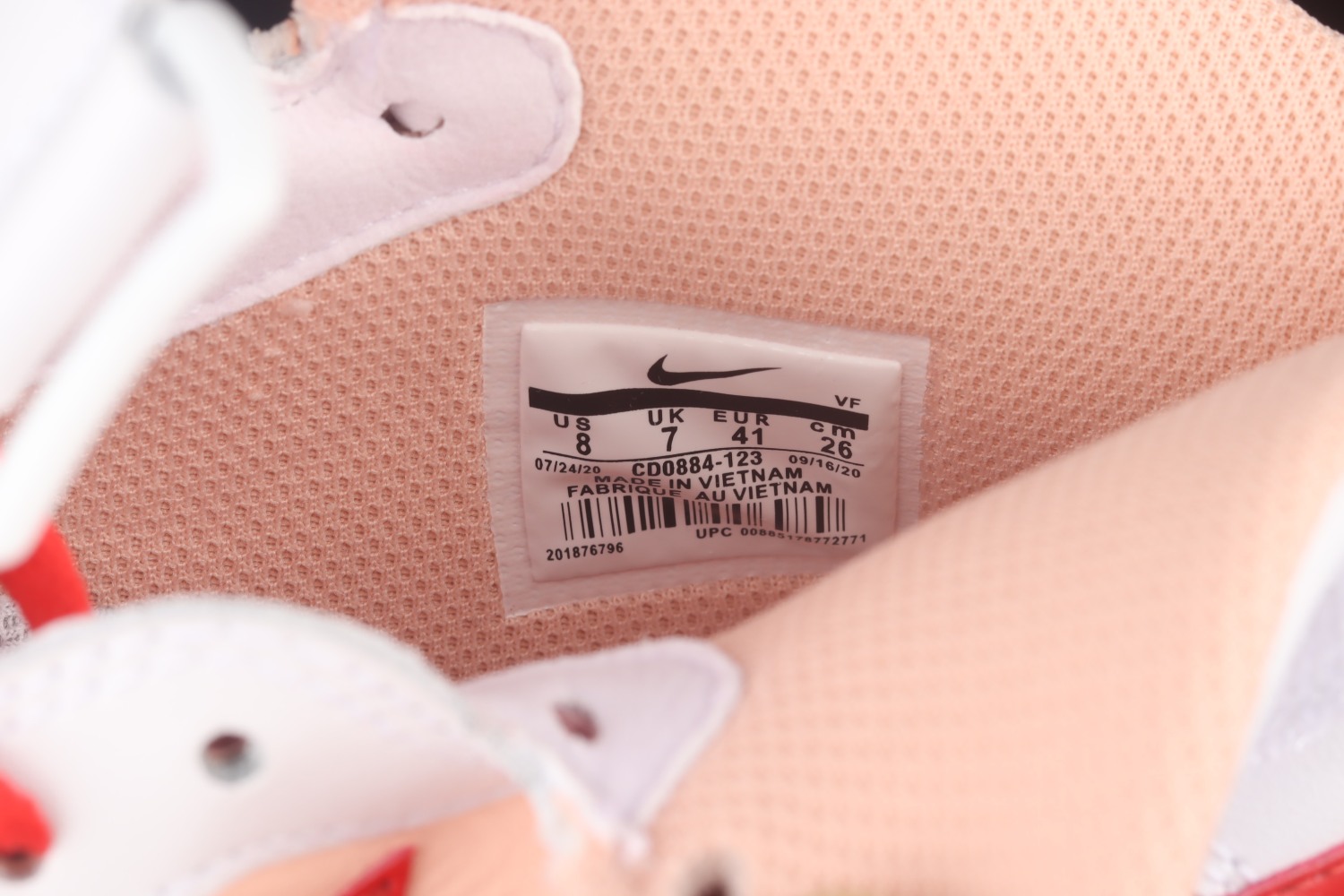 Nike Air Force 1 Mid Retro White Orange University Red CD0884-123