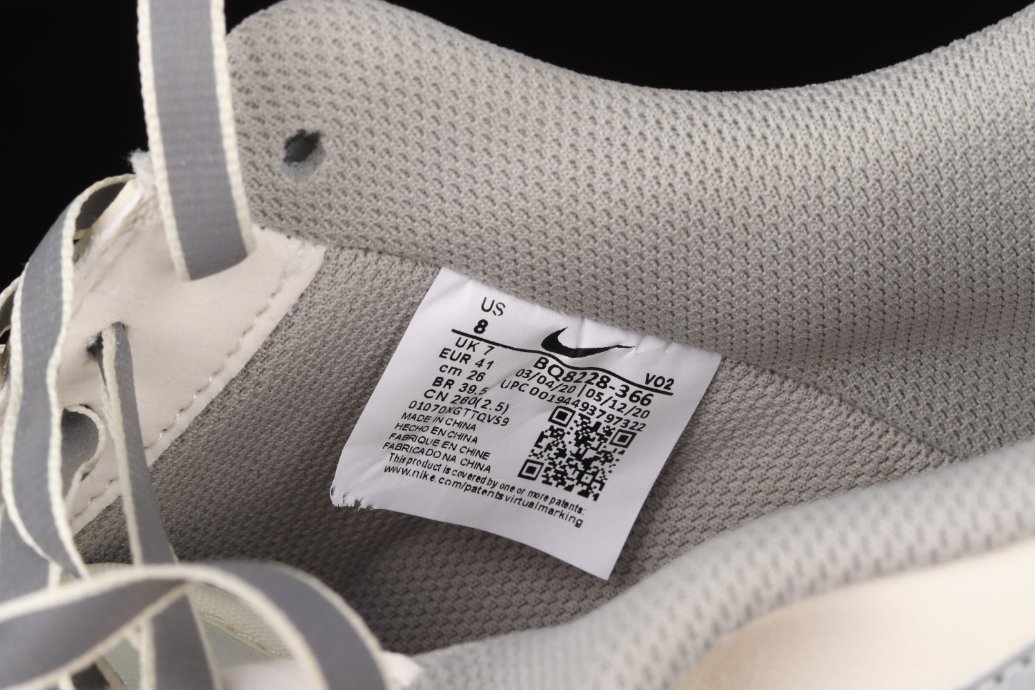 Nike Air Force 1 Low White Metallic Sliver Shoes BQ8228-366