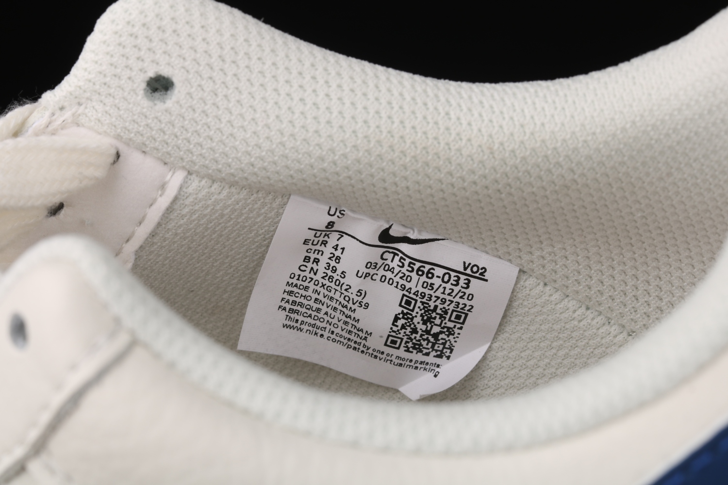 Nike Air Force 1 Low White Blue Grey Shoes CT5566-033