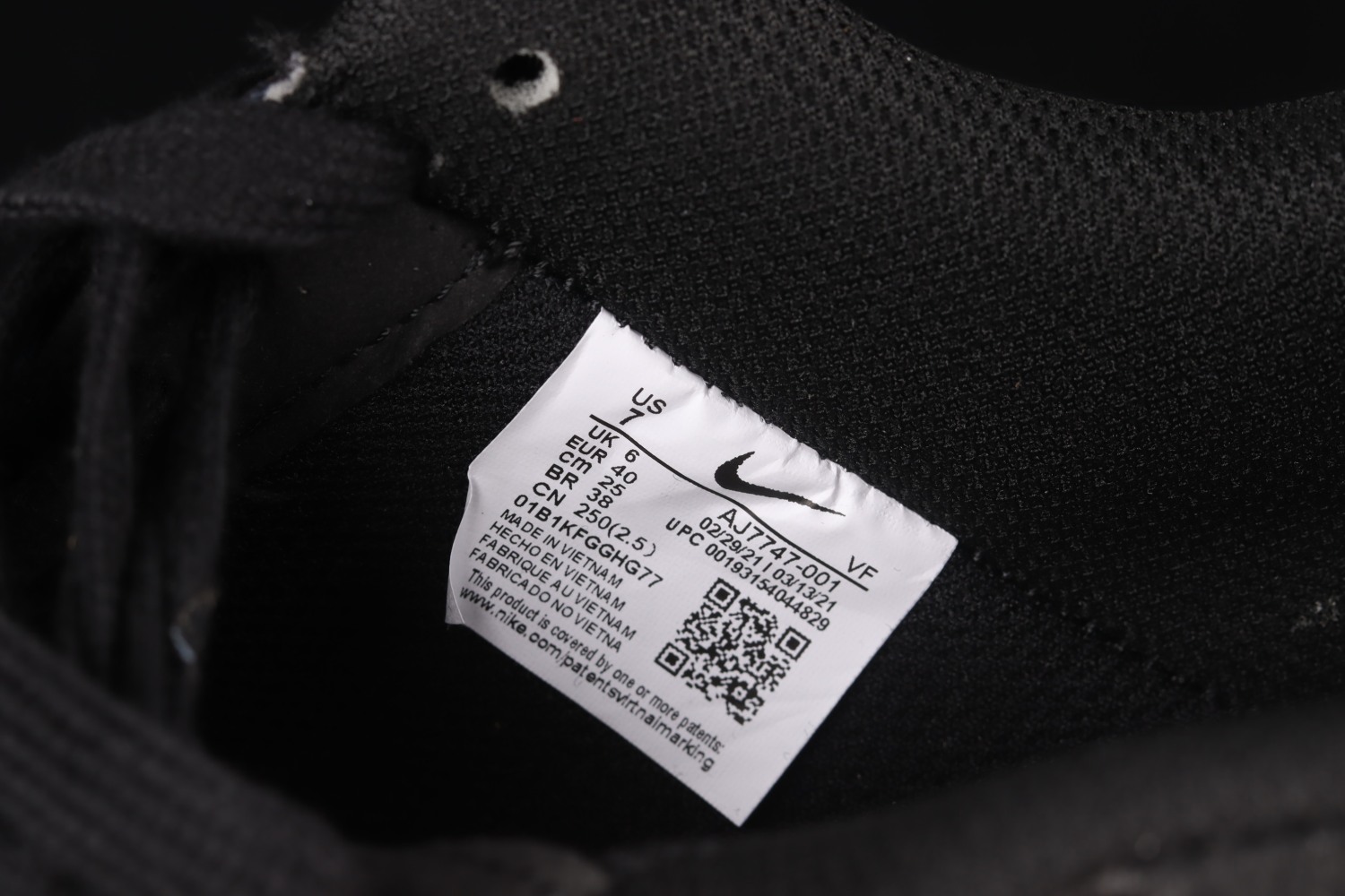 Nike Air Force 1 Low Utility Black White AJ7747-001