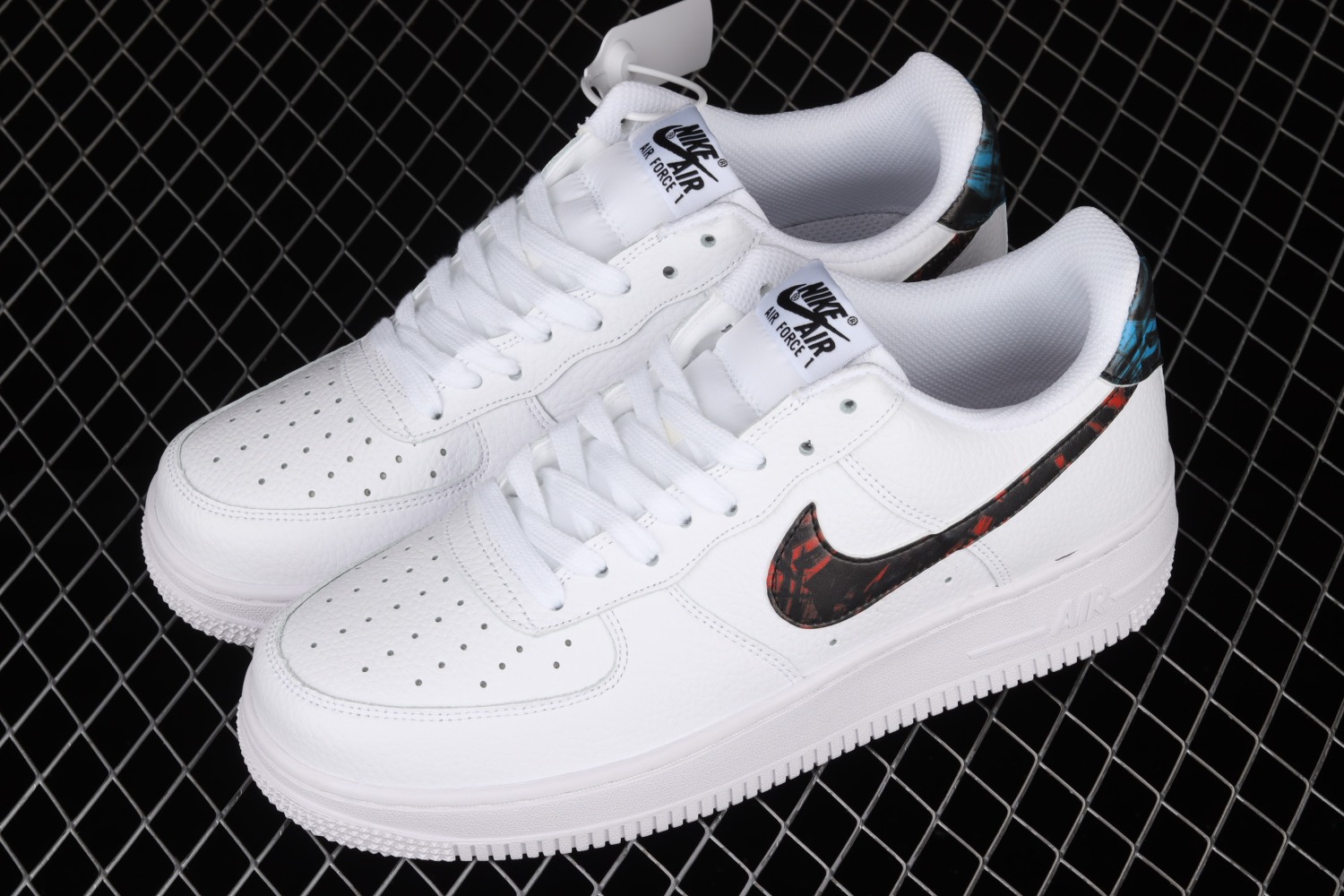 Nike Air Force 1 Low White Bright Crimson Laser Blue Black DJ6889-100