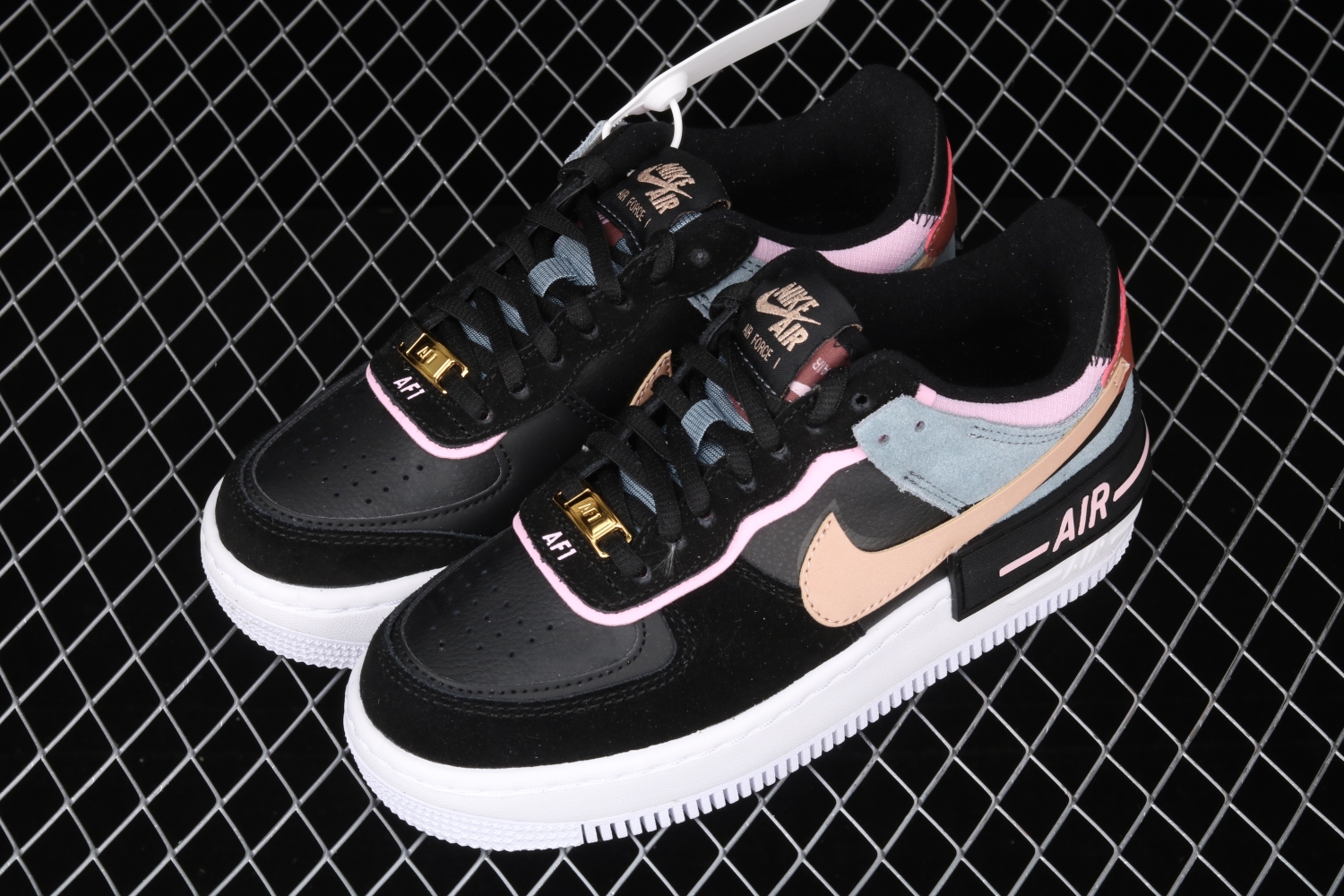 Nike Air Force 1 Low Shadow Black Light Arctic Pink Claystone Red (W) CU5315-001