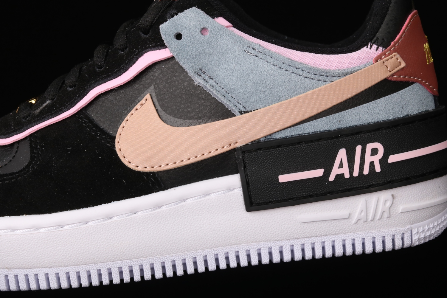 Nike Air Force 1 Low Shadow Black Light Arctic Pink Claystone Red (W) CU5315-001