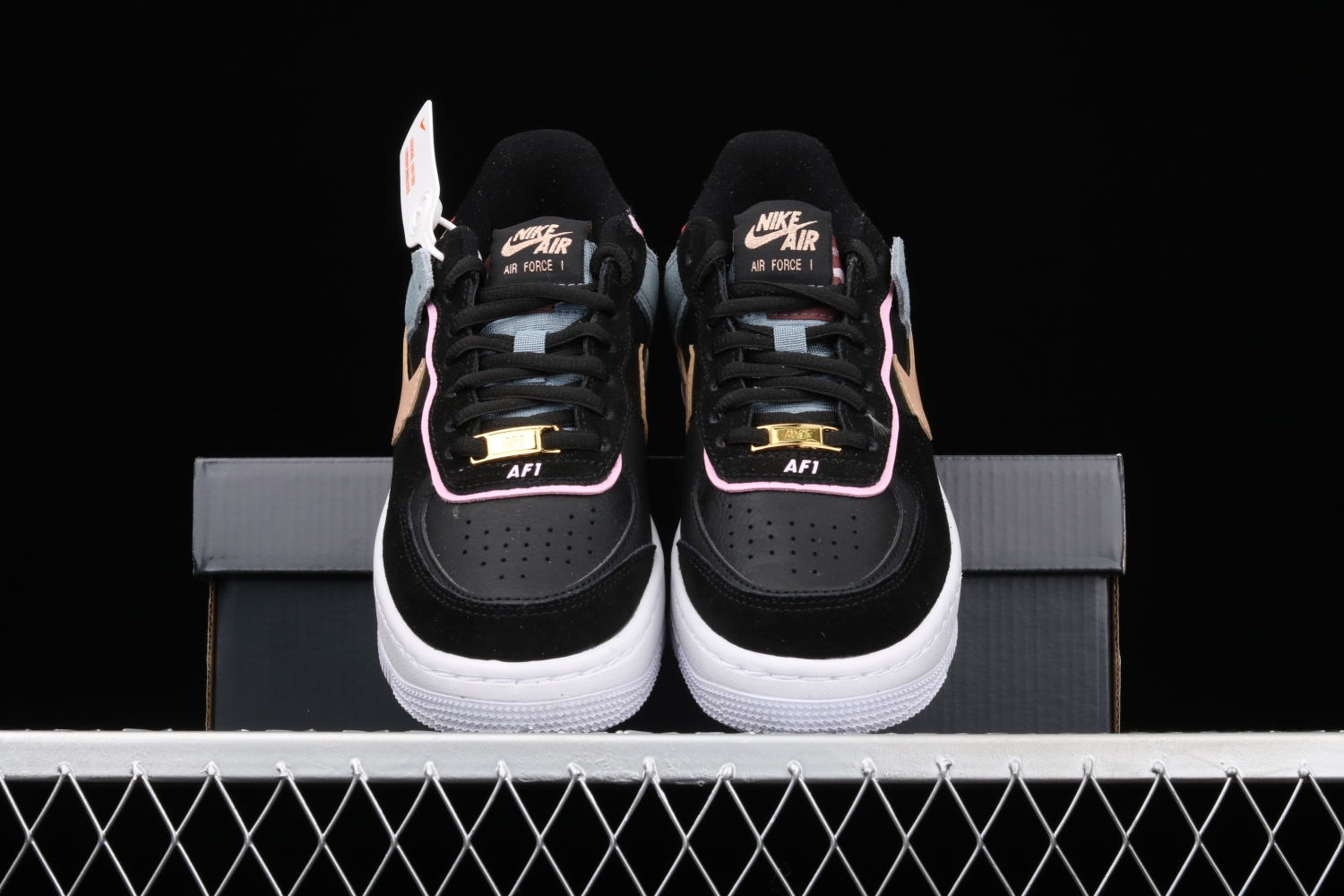 Nike Air Force 1 Low Shadow Black Light Arctic Pink Claystone Red (W) CU5315-001