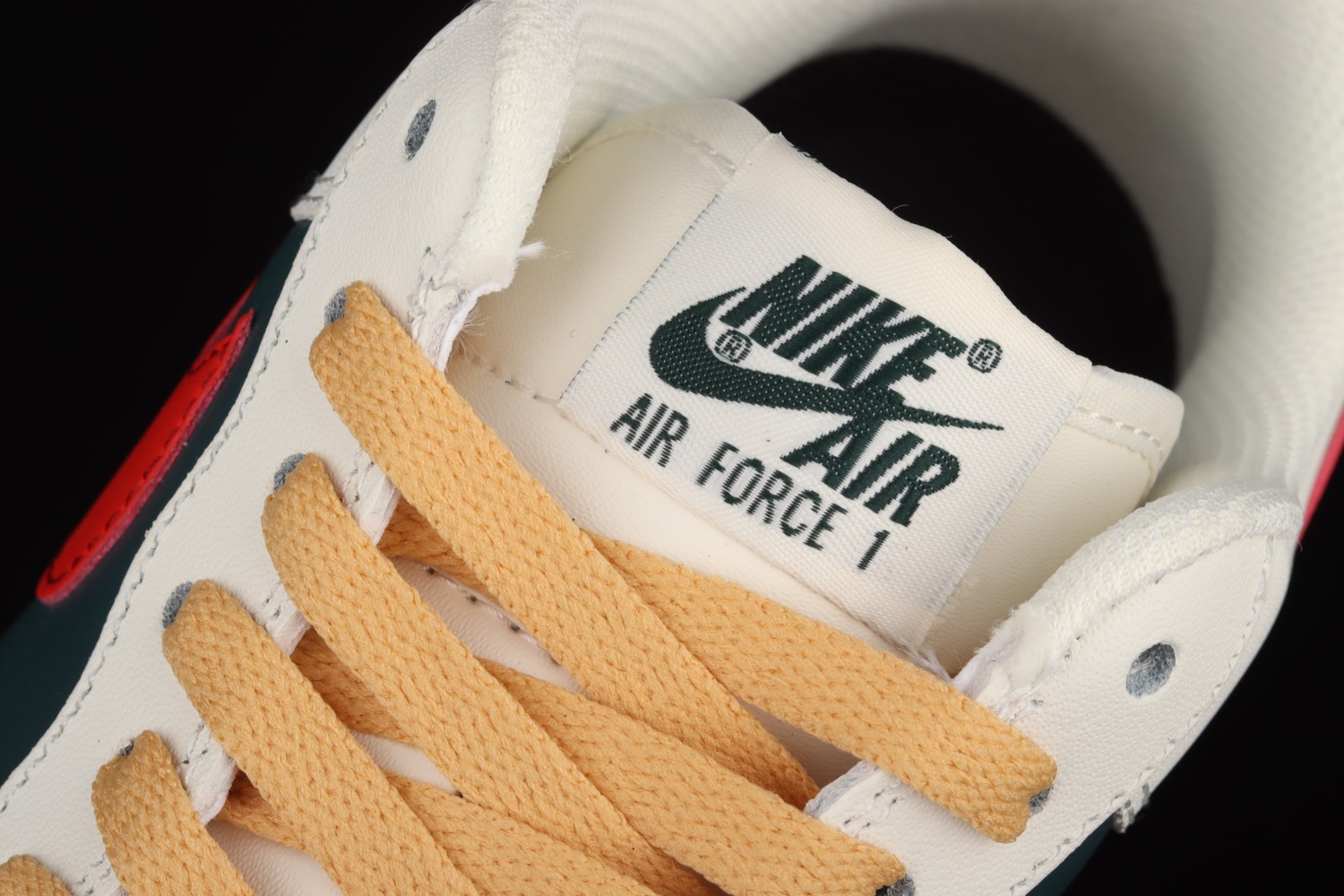 Nike Air Force 1 Low Id Cream Green Red AQ3778-991